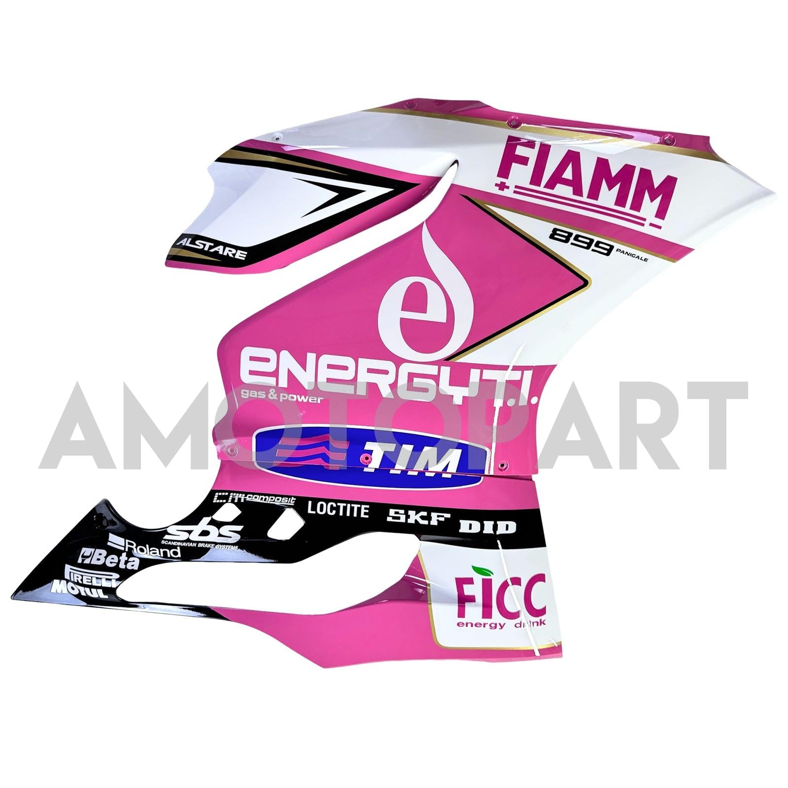 Amotopart 2012-2015 Ducati 899 Pink White Fairing Kit