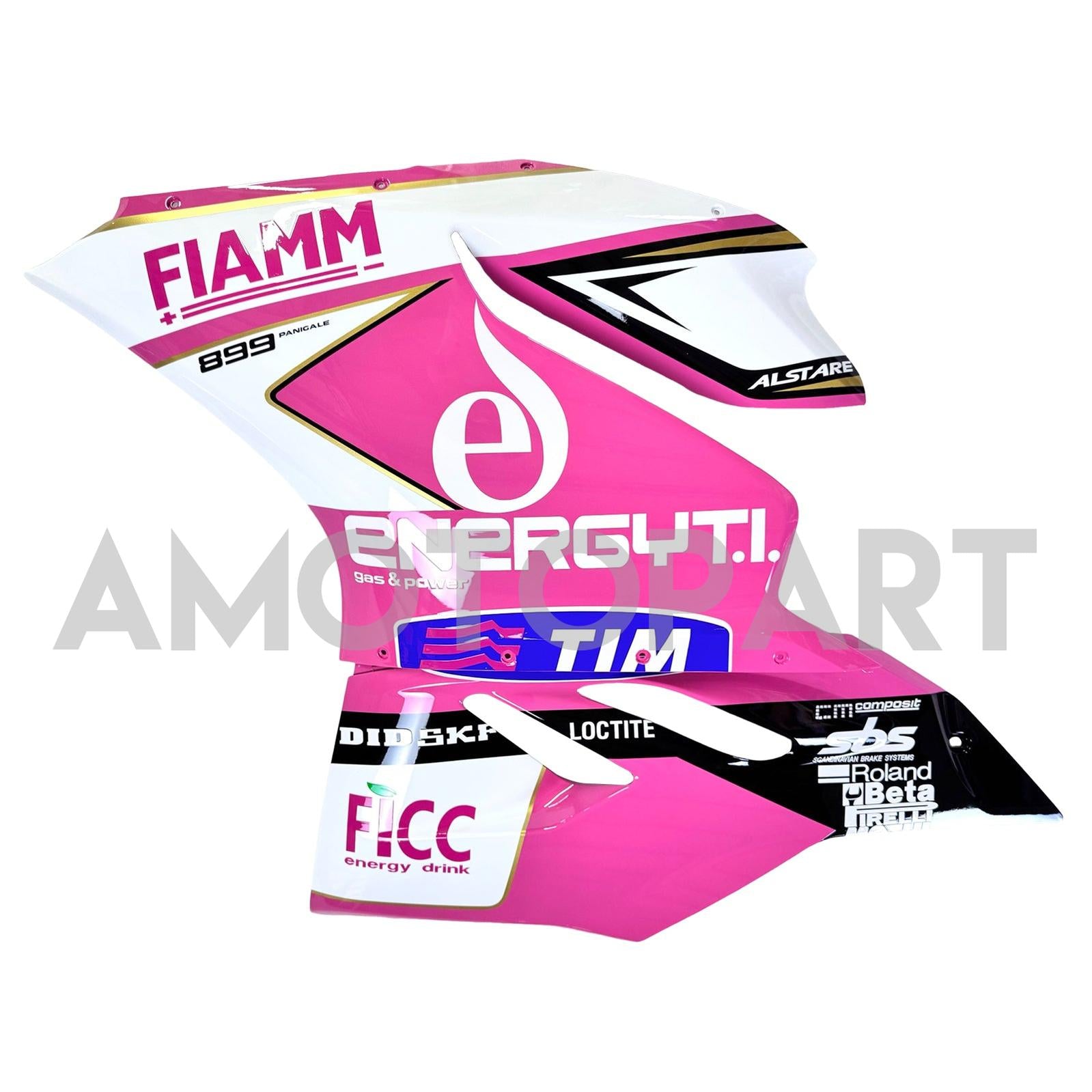 Amotopart 2012-2015 Ducati 899 Pink White Fairing Kit