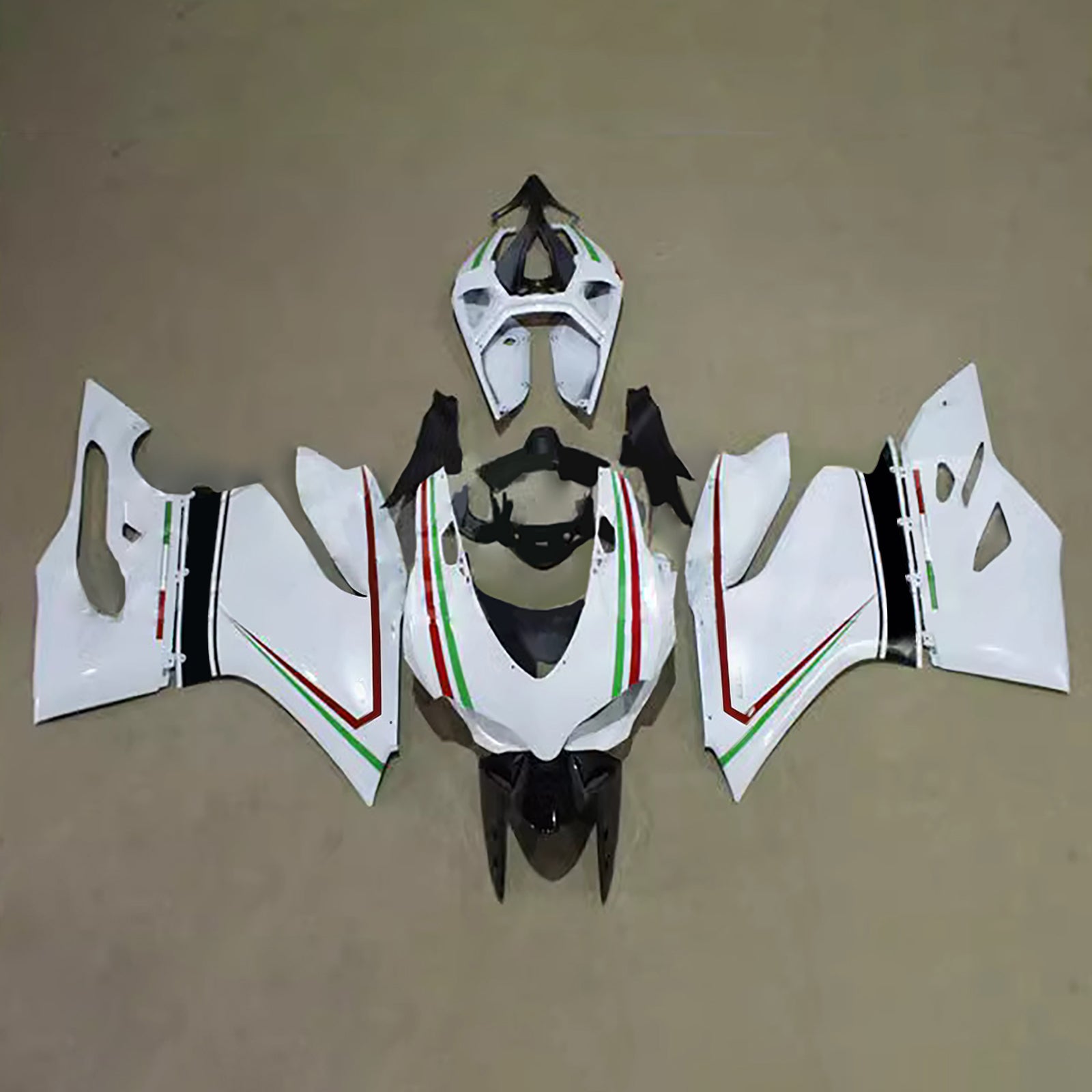 Amotopart 2012-2015 Ducati 899 White & Lines Fairing Kit