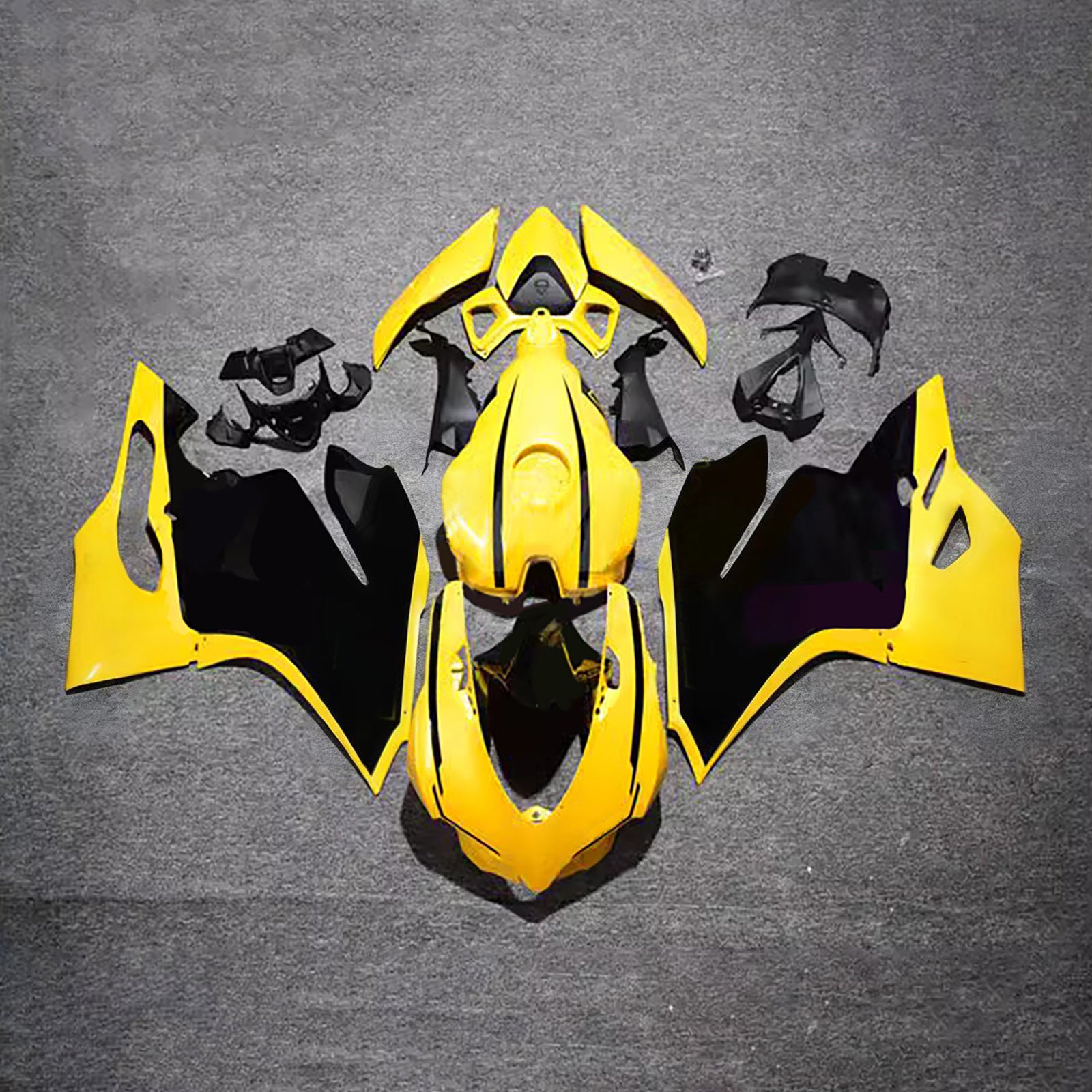 Amotopart 2012-2015 Ducati 899 Yellow Black Fairing Kit