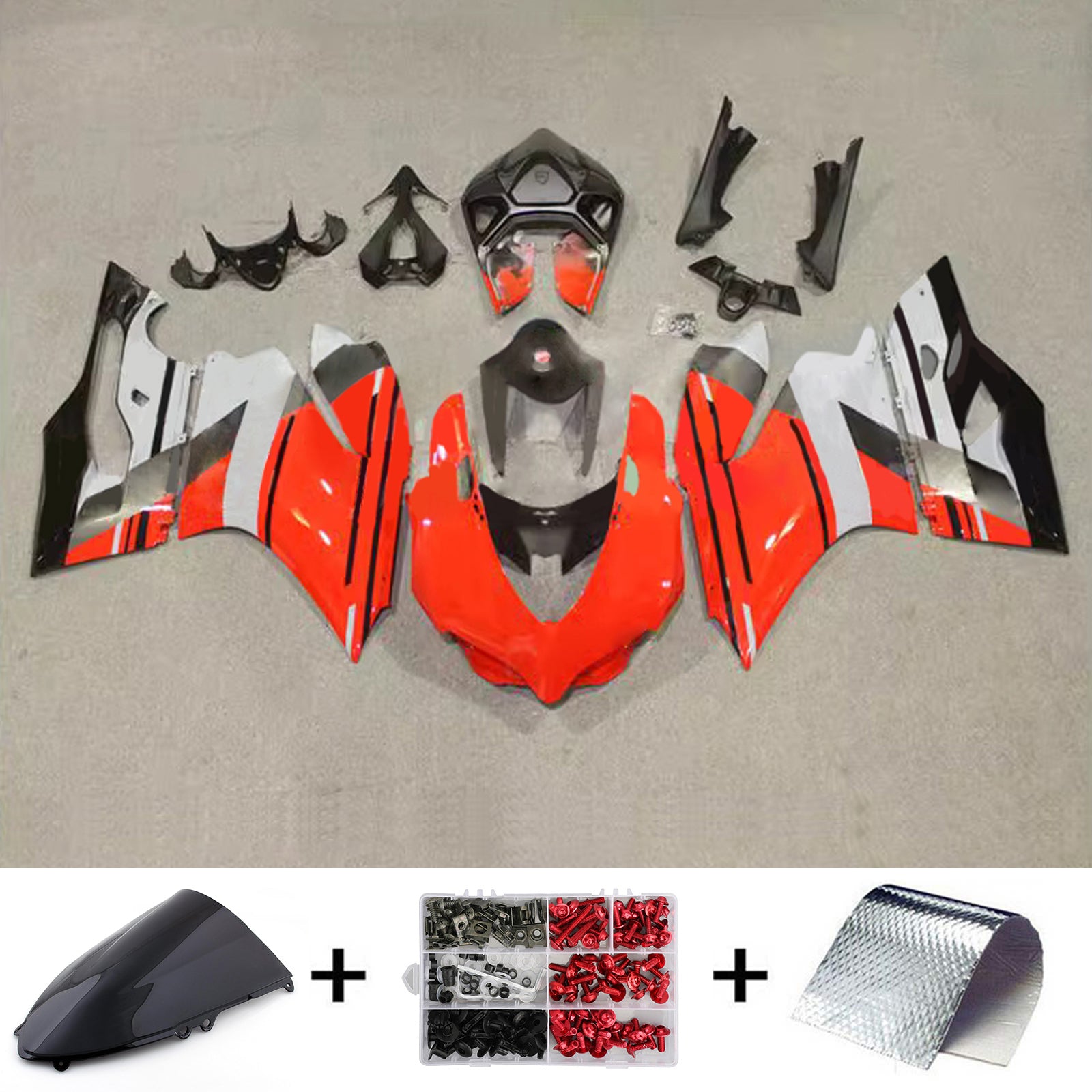 Amotopart 2012-2015 Ducati 899 Red Gray Black Fairing Kit