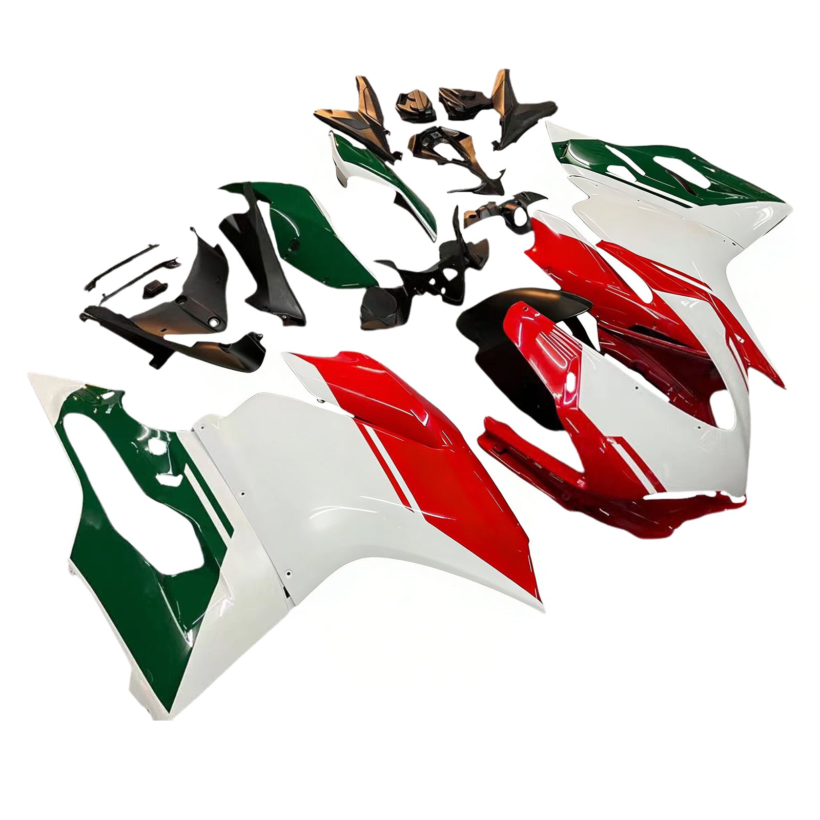 Amotopart 2015-2020 Ducati 959 Rot 
 Grün-weißes Verkleidungsset