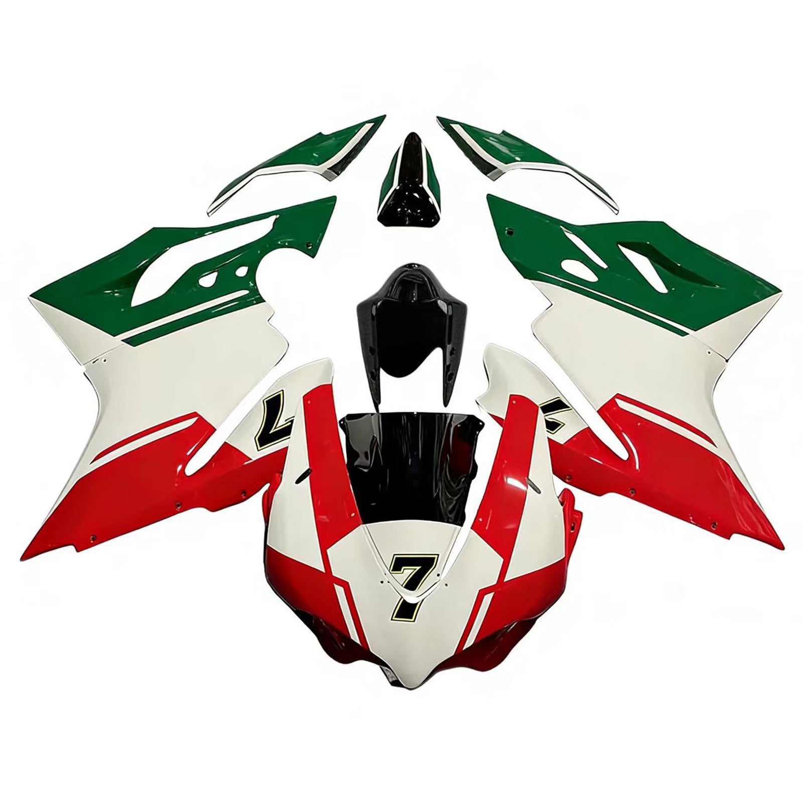 Amotopart 2015-2020 Ducati 959 Green White Red Fairing Kit