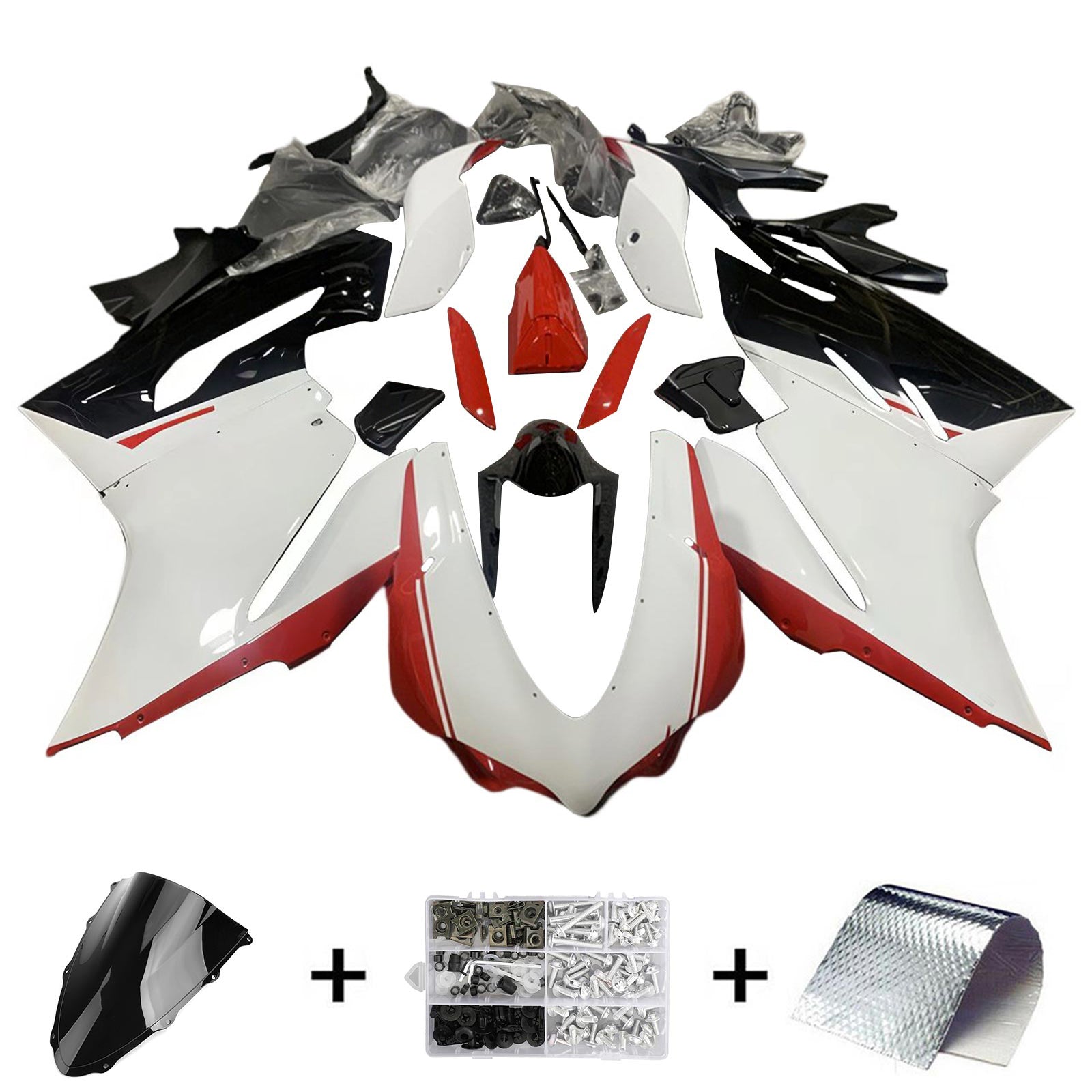 Amotopart 2015-2020 Ducati 959 Red White Fairing Kit