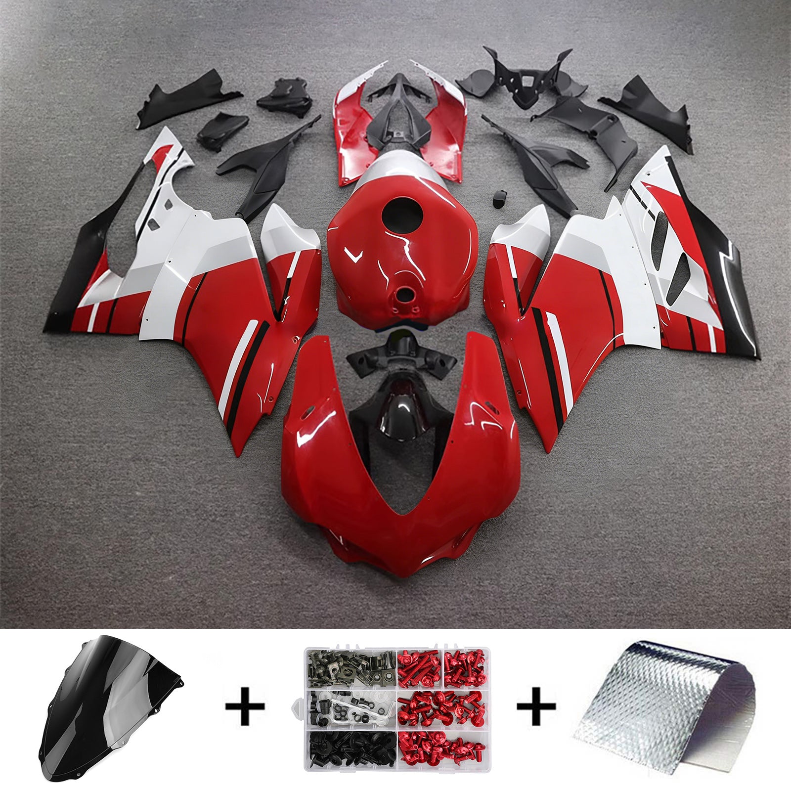 Amotopart 2015-2020 Ducati 959 Grey White Red Fairing Kit
