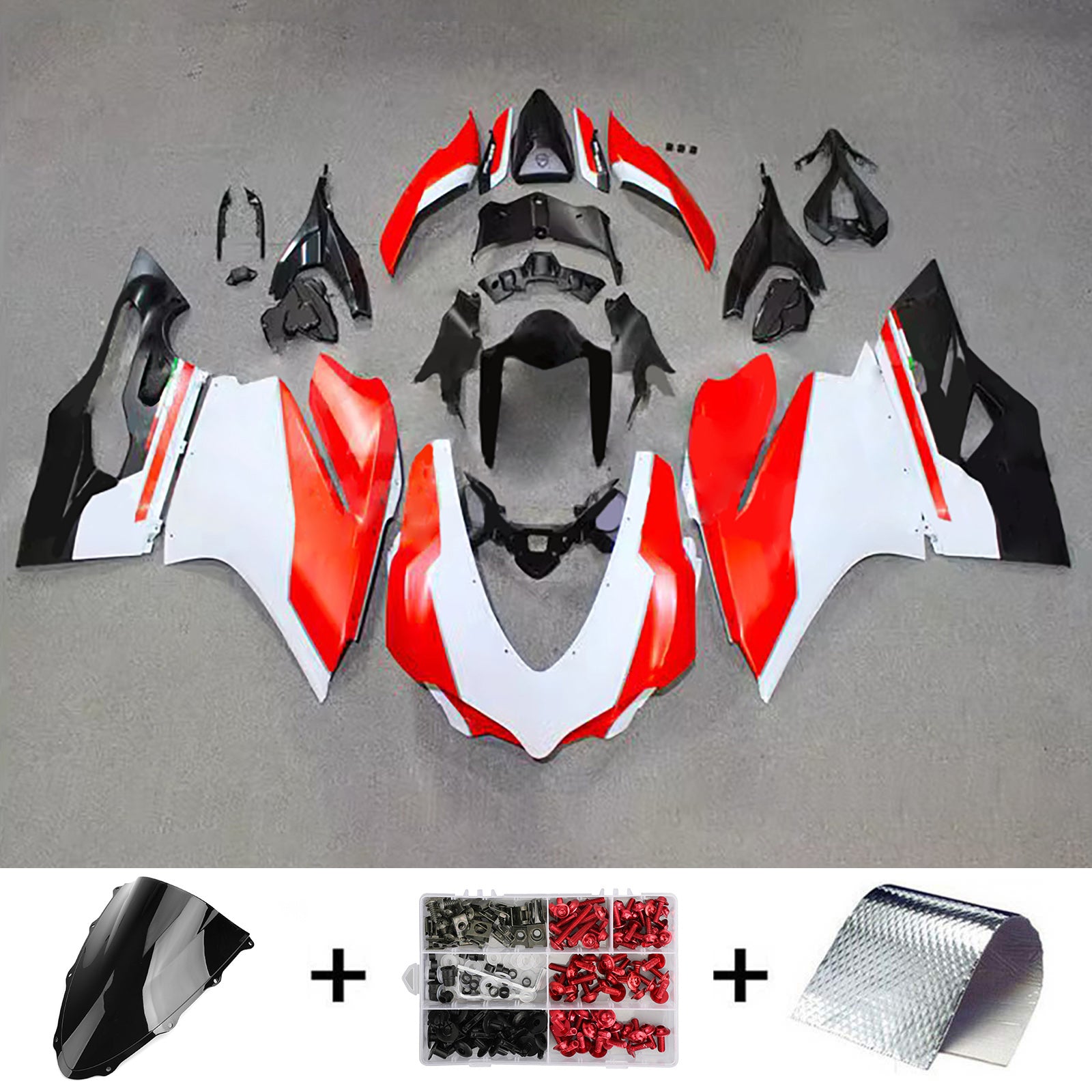 Amotopart 2015-2020 Ducati 959 Black Red White Fairing Kit