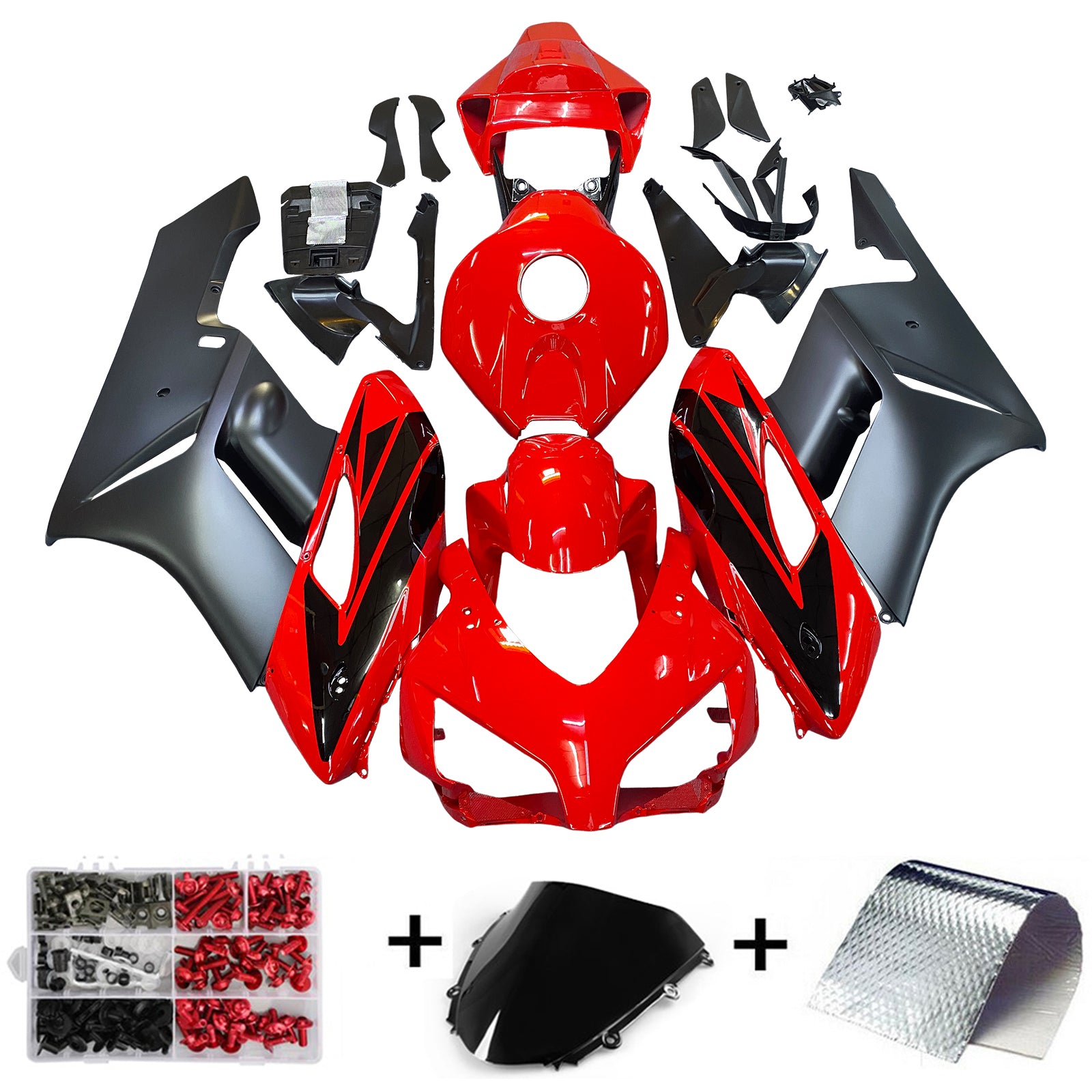 Amotopart Fairings Honda CBR1000RR 2004-2005 Fairing Black Red Fairing Kit