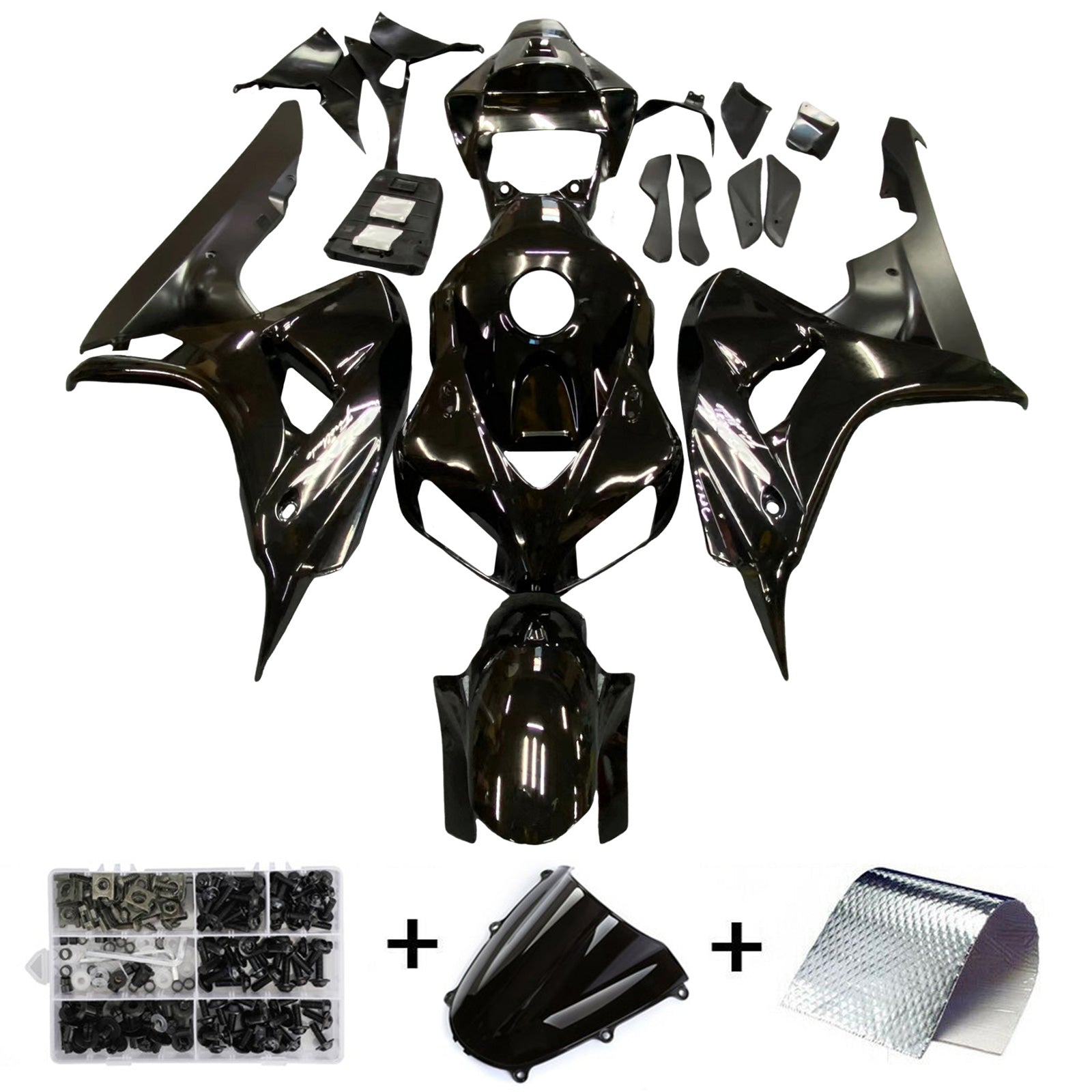 Amotopart Fairings Honda CBR1000RR 2006-2007 Fairing Gloss Black Fairing Kit