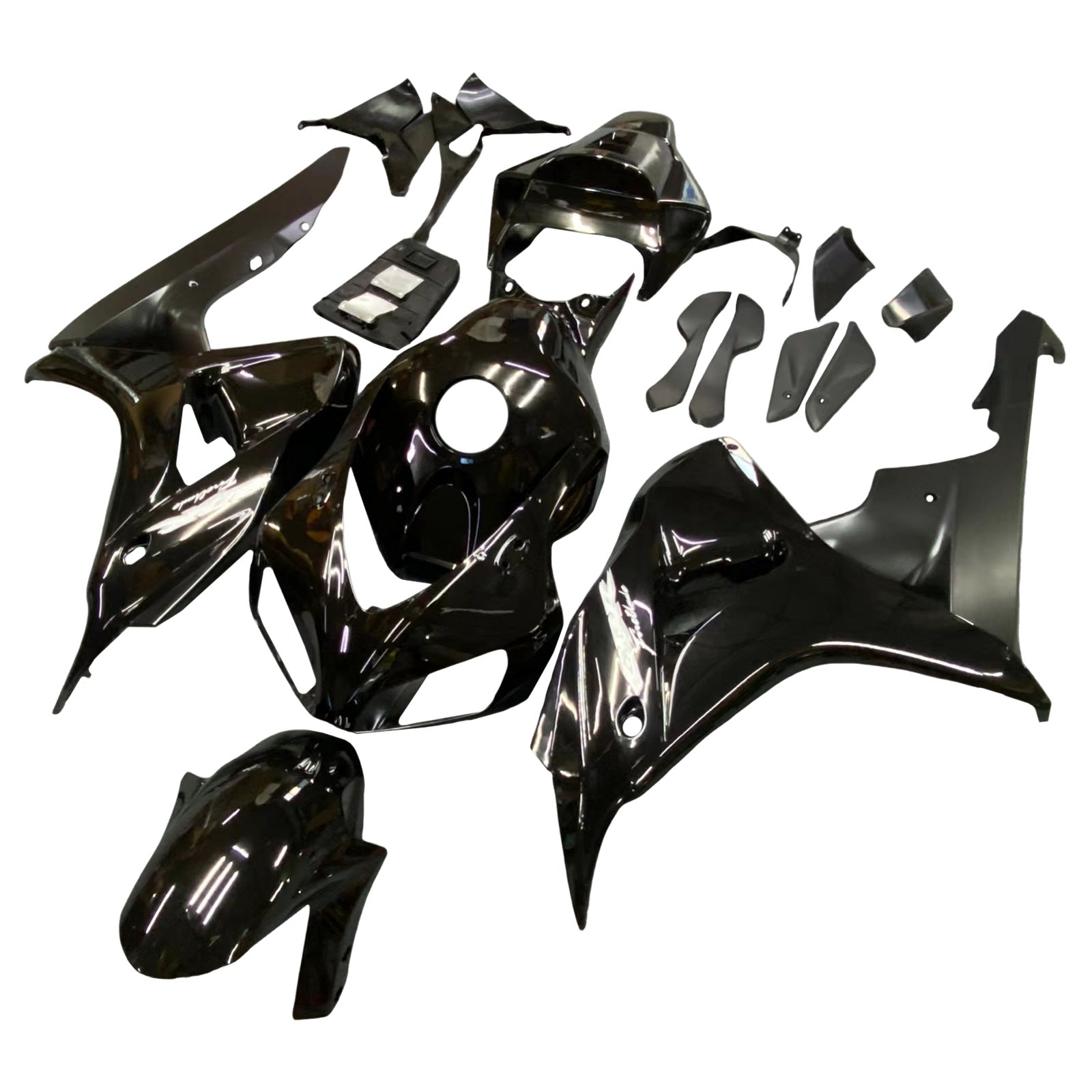 Amotopart Verkleidungen Honda CBR1000RR 2006–2007 Verkleidung, glänzendes schwarzes Verkleidungsset