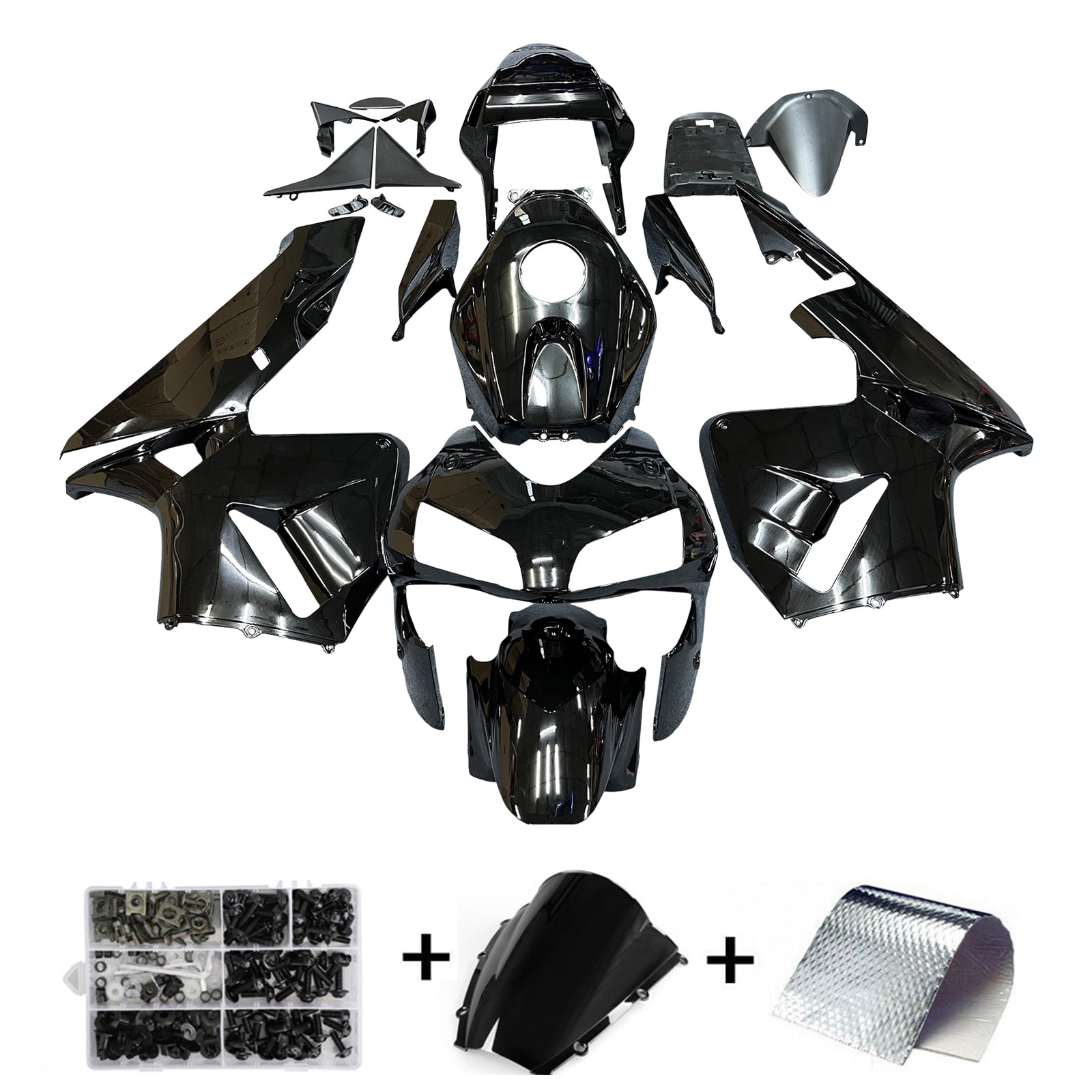 Amotopart 2003 2004 CBR600RR Honda Kit de carenado negro