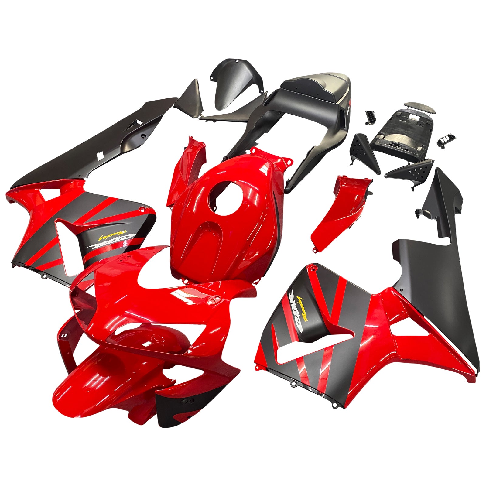 Amotopart 2003 2004 CBR600RR Honda Verkleidungsset in Schwarz und Rot