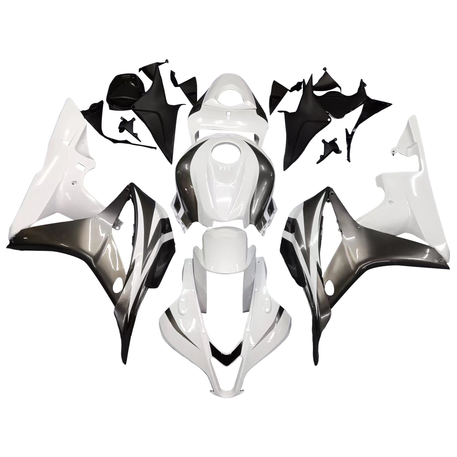 Amotopart 2007 2008 CBR600RR Honda Fairing White Black Kit