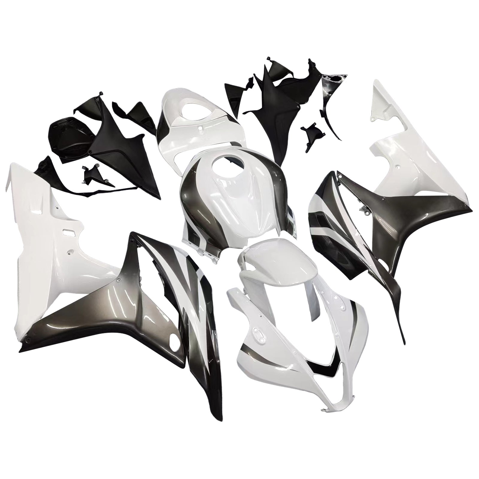 Amotopart 2007 2008 CBR600RR Honda Fairing White Black Kit