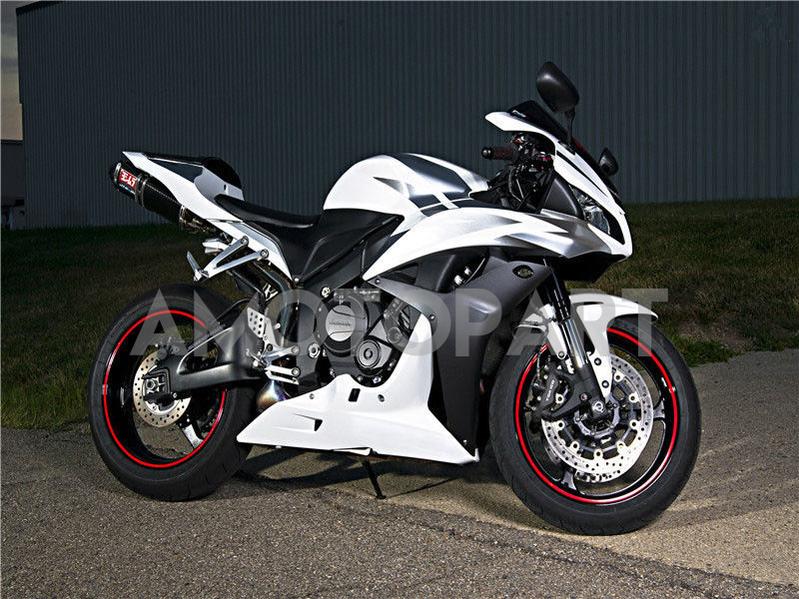 Amotopart 2007 2008 CBR600RR Honda Fairing White Black Kit
