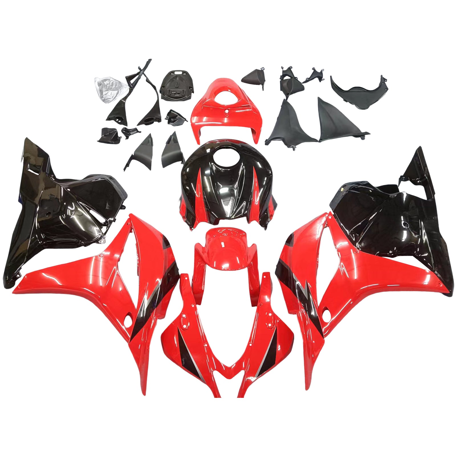 Amotopart 2009-2012 CBR600RR Honda Kit de carenado rojo y negro