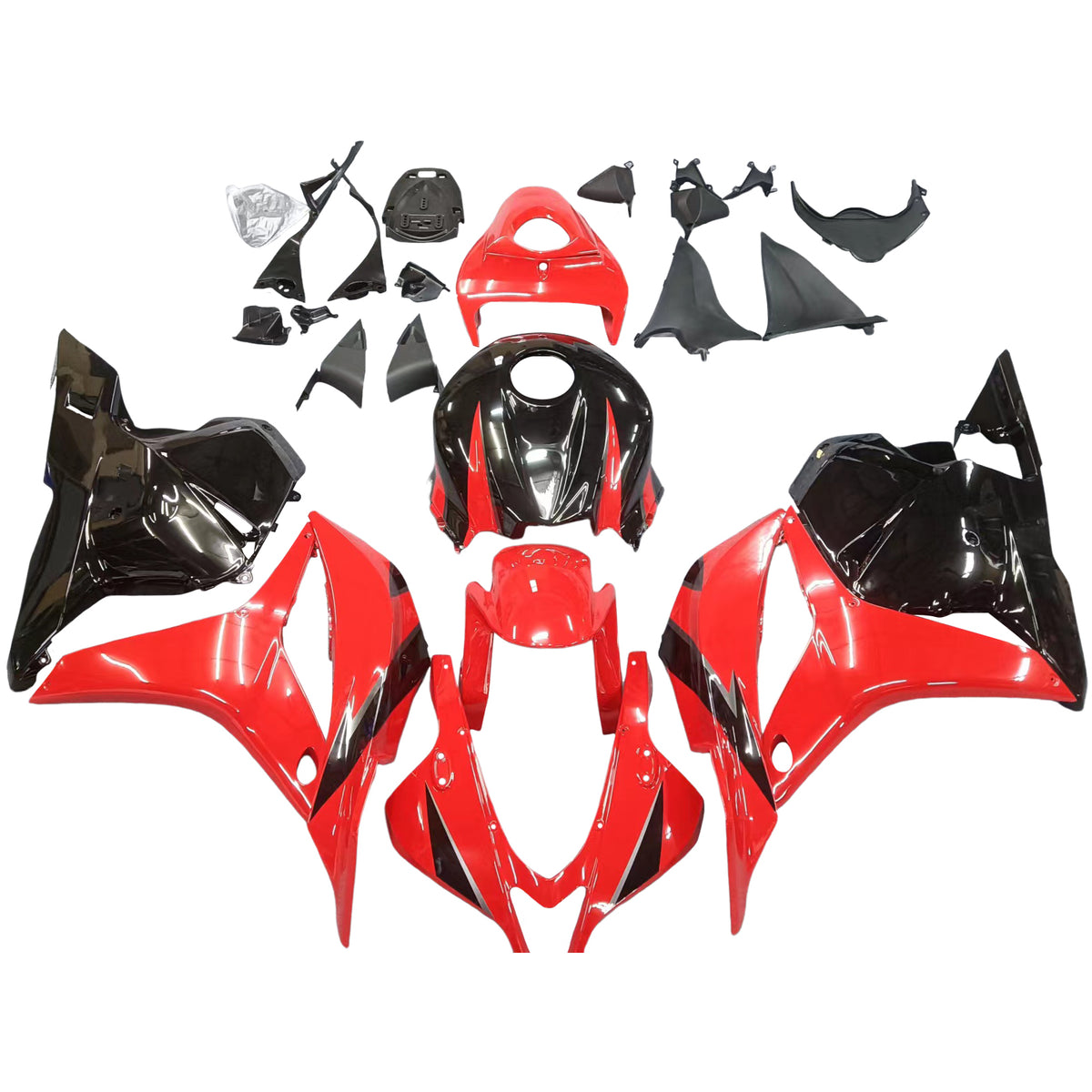 Amotopart 2009–2012 CBR600RR Honda Verkleidungsset in Rot und Schwarz