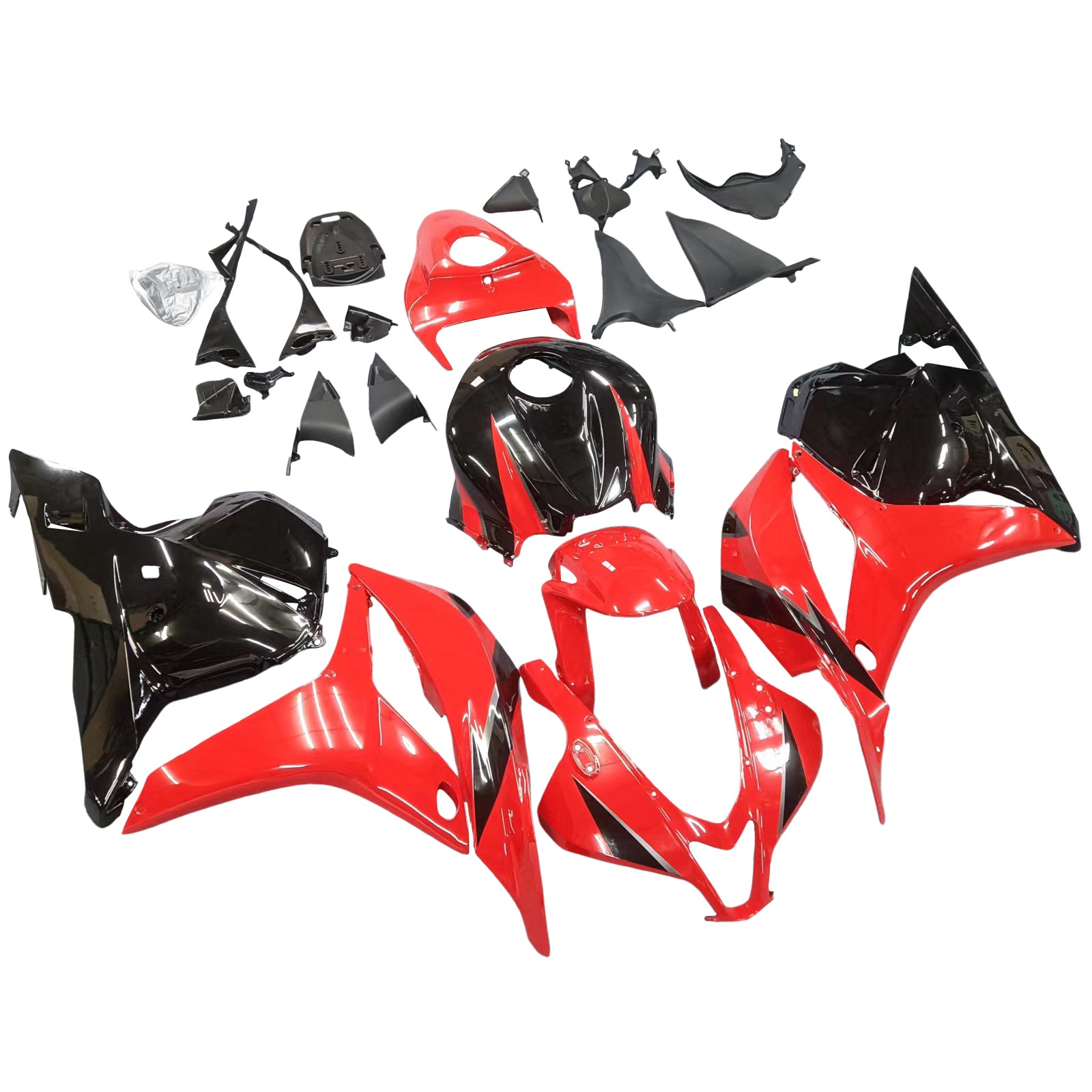Amotopart 2009-2012 CBR600RR HONDA FARION RED & BLACK KIT