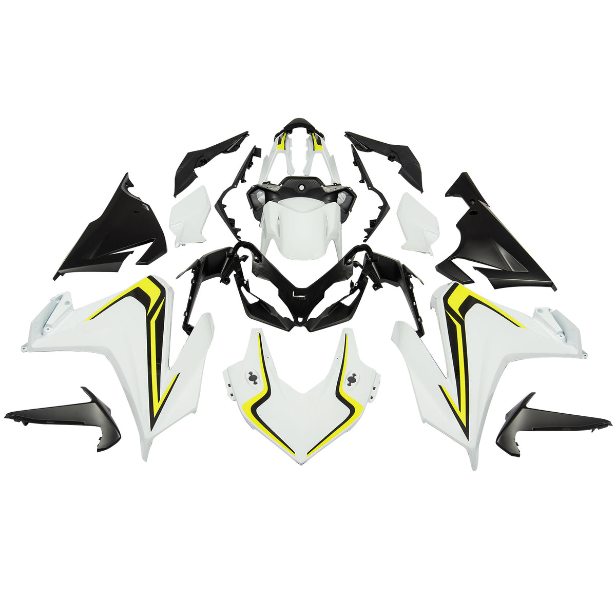 Amotopart Honda 2019-2023 CBR500R Kit de carenado blanco amarillo