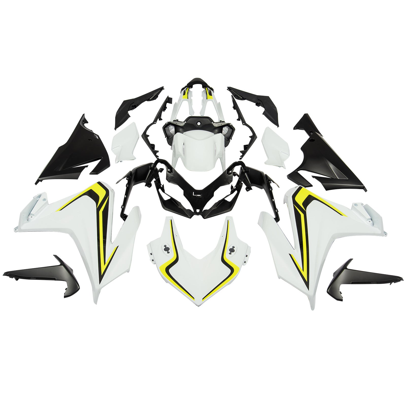 Kit de carénage Amotopart Honda 2019-2023 CBR500R blanc jaune