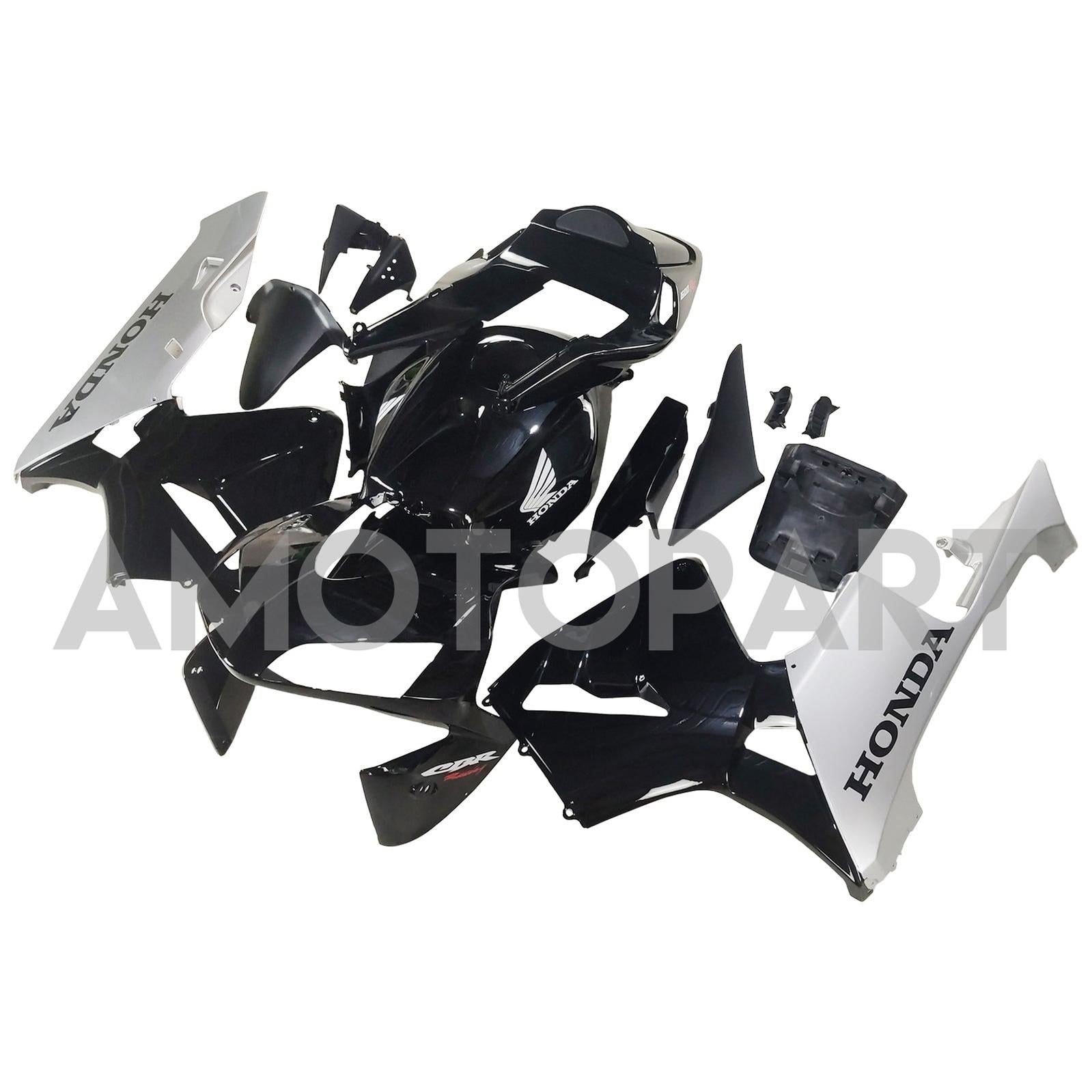 Amotopart 2003-2004 CBR600RR Honda Fairing Black&Silver Kit