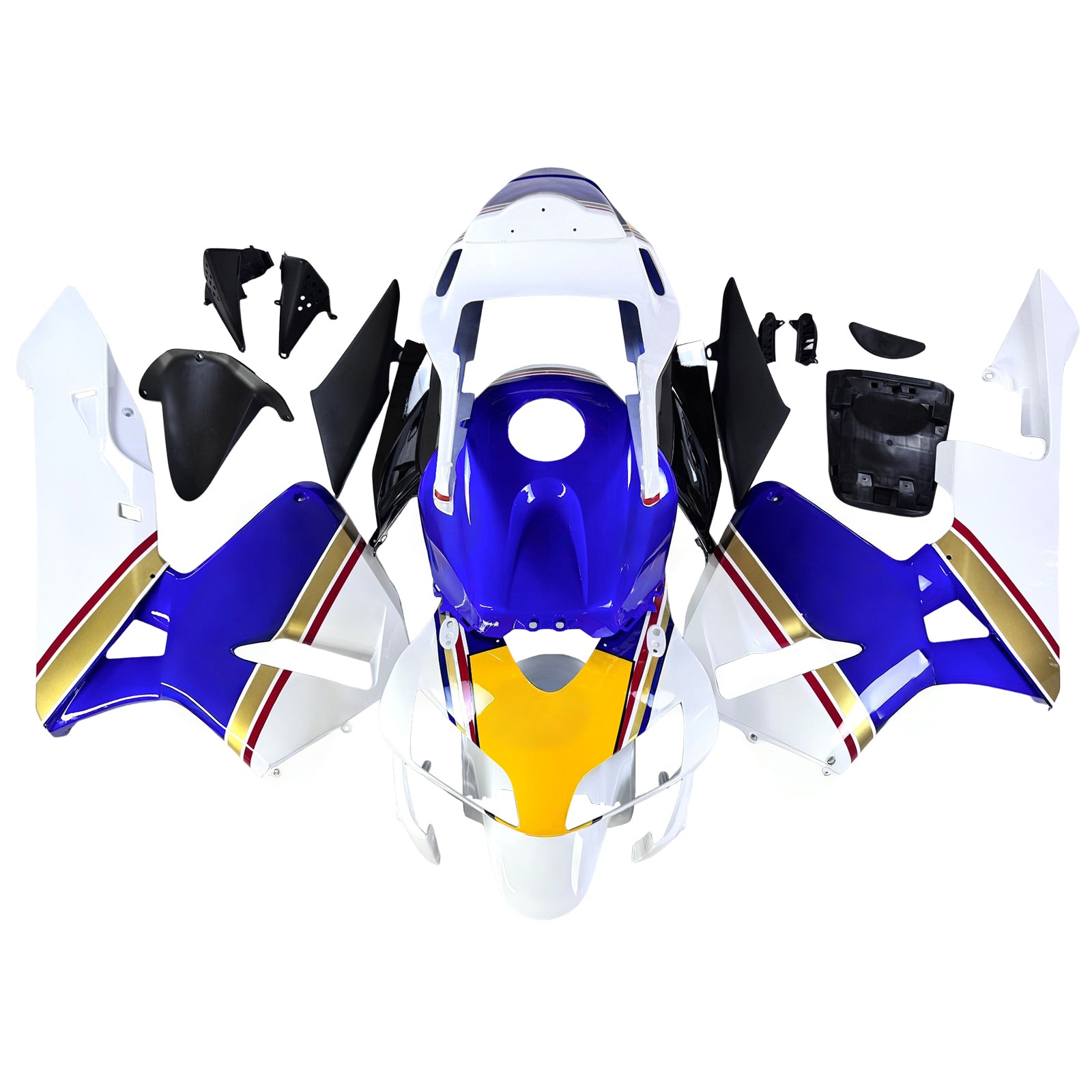Amotopart 2003-2004 Honda CBR600RR Blue Yellow Fairing Kit