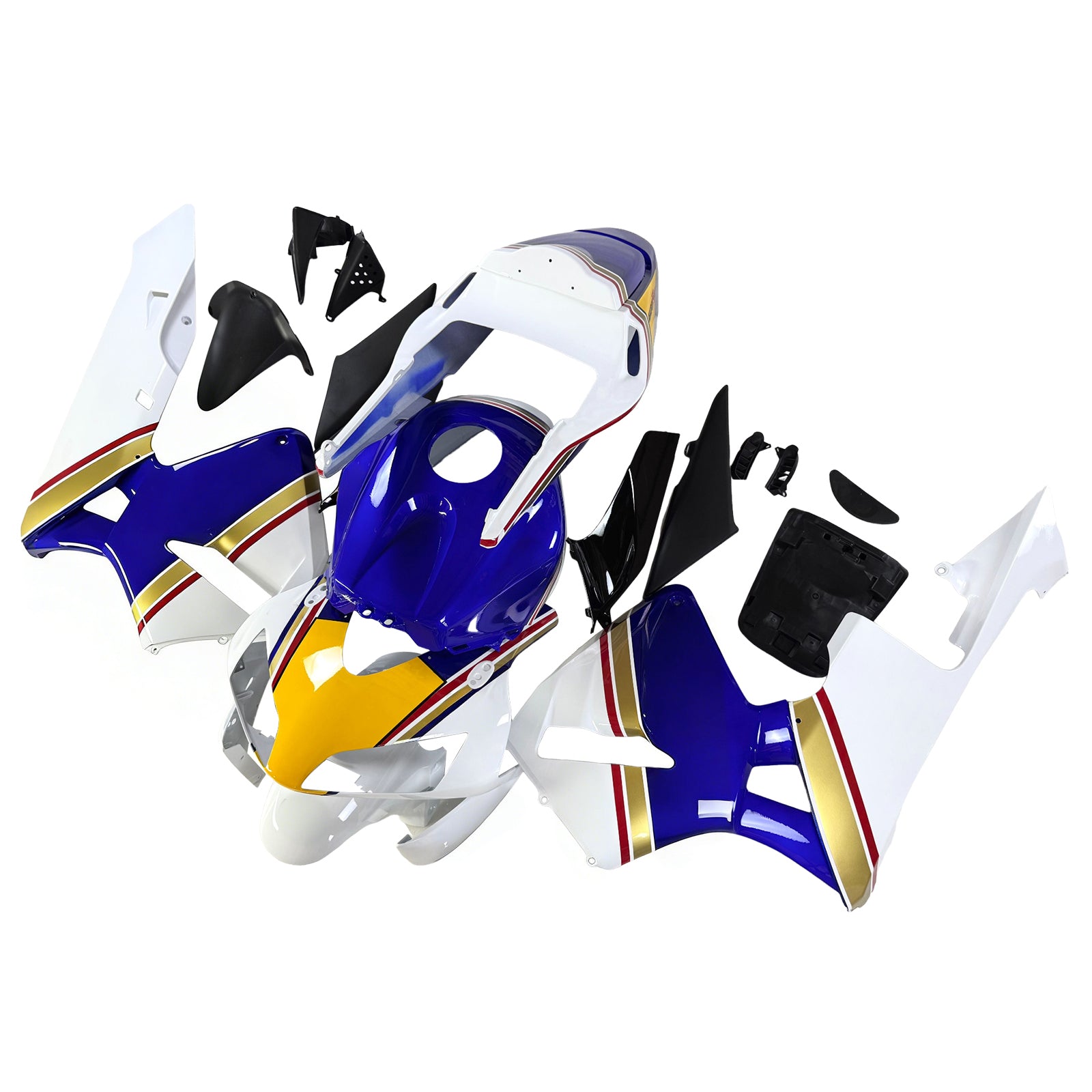 Amotopart 2003-2004 Honda CBR600RR Blue Yellow Fairing Kit