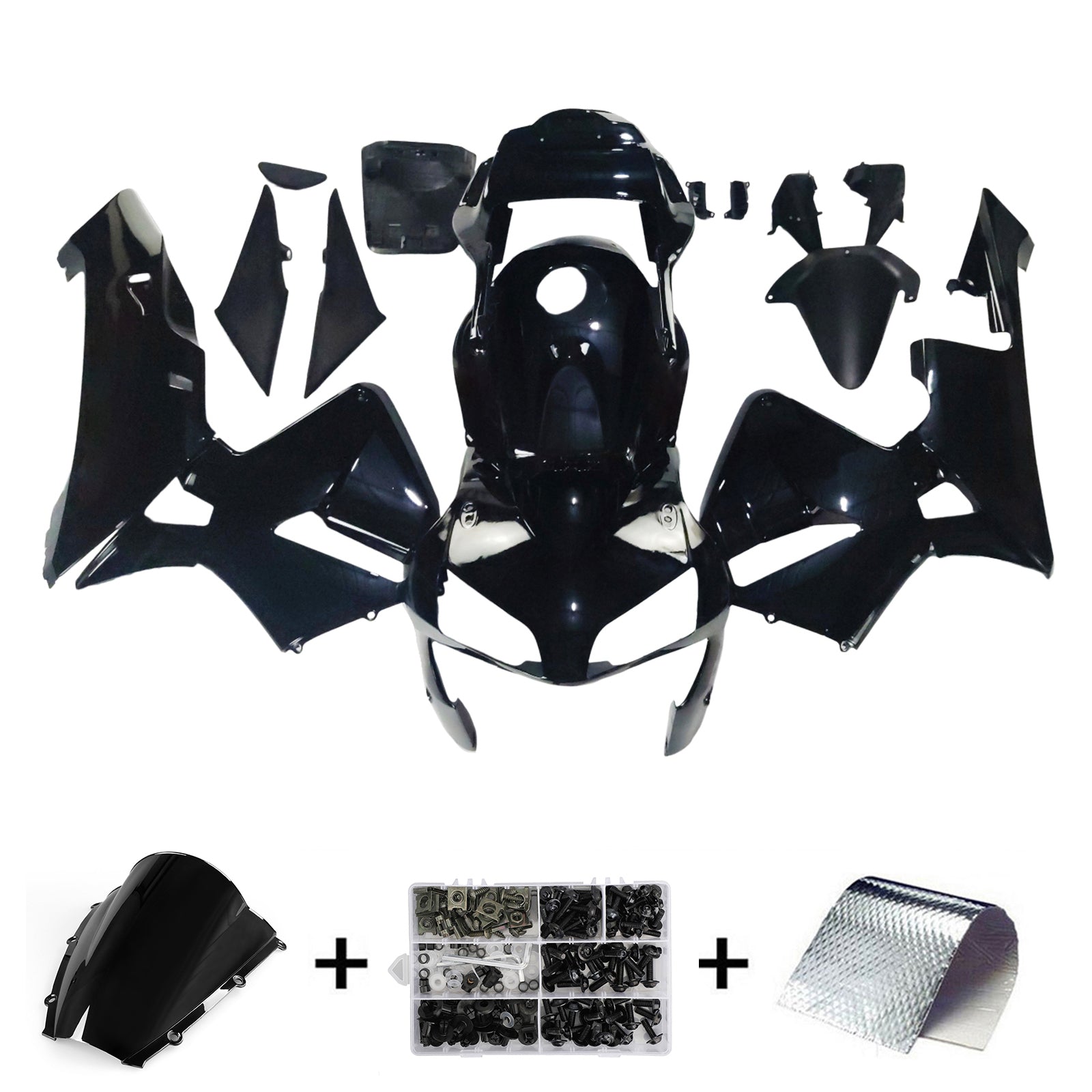 Amotopart 2003-2004 Honda CBR600RR Kit noir de carénage