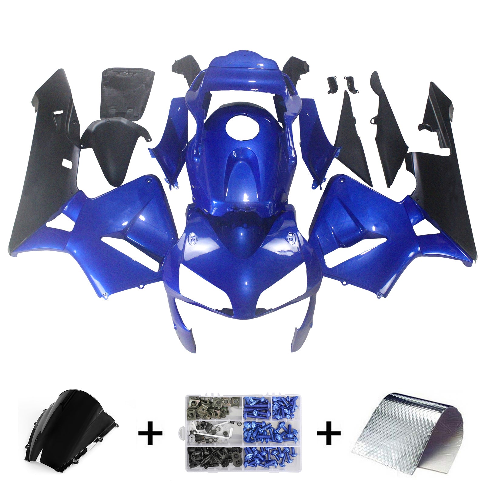 Amotopart 2003-2004 Honda CBR600RR Blue Black Fairing Kit