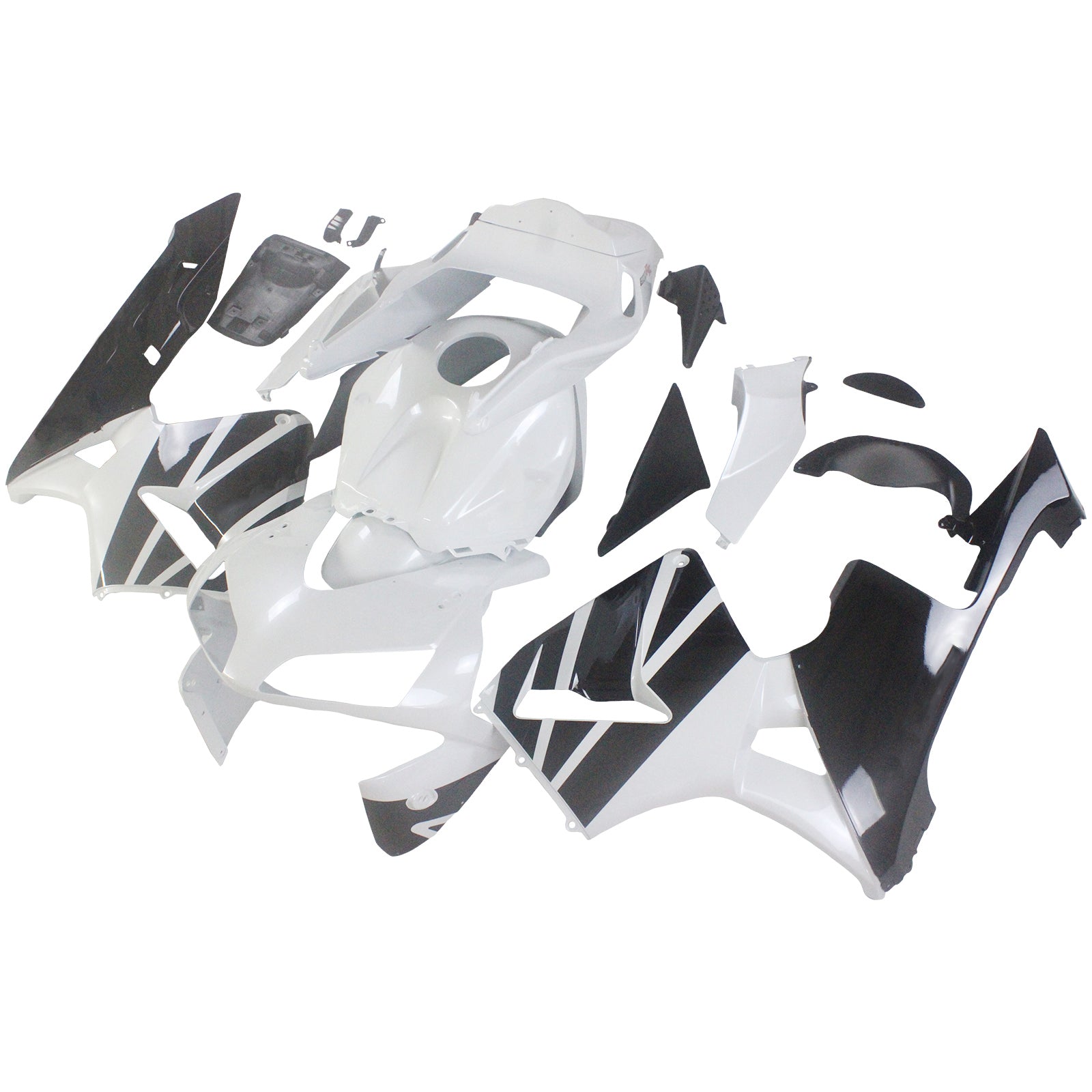 Amotopart 2003-2004 Honda CBR600RR White Black Fairing Kit