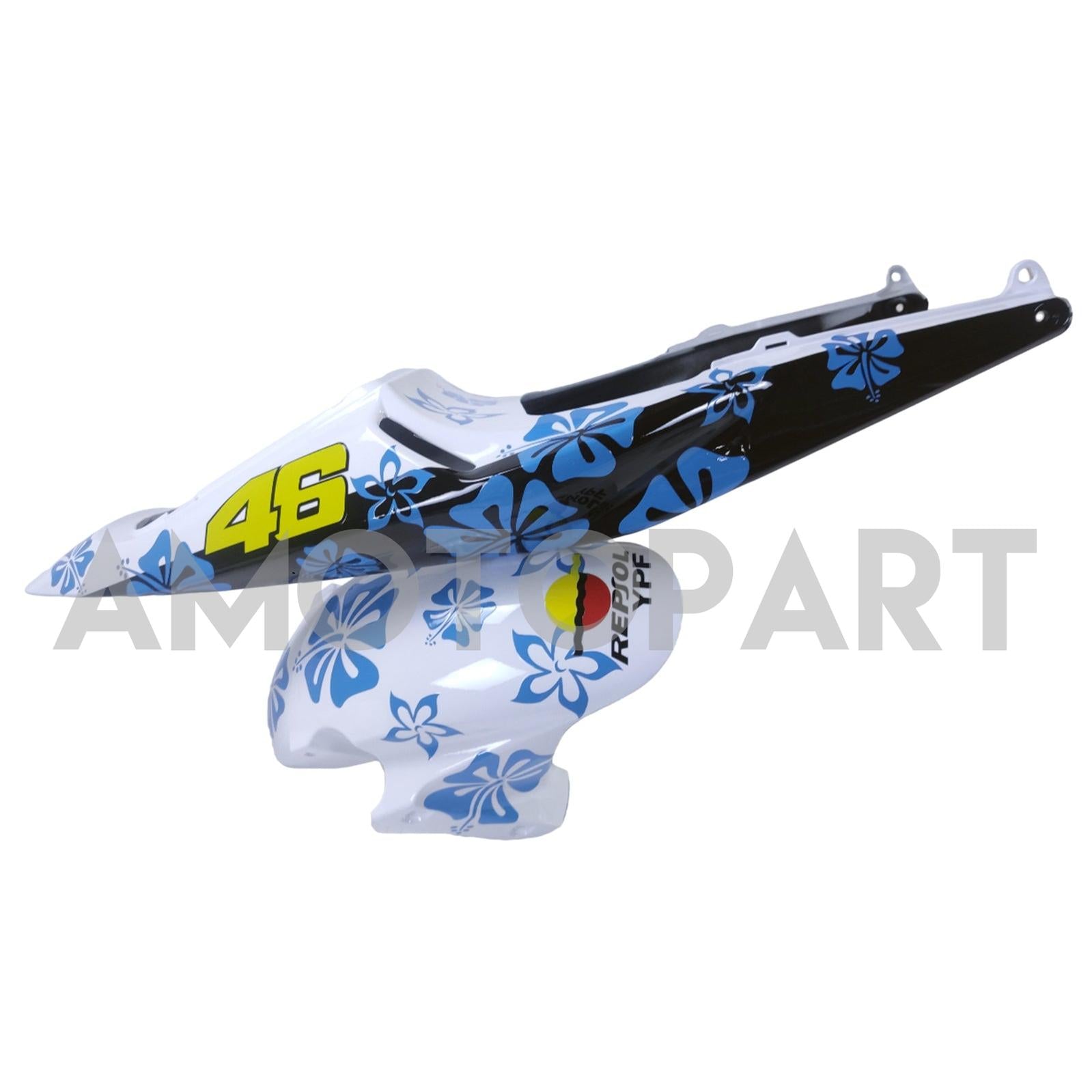 Amotopart 2003-2004 Honda CBR600RR White Blue Snow Fairing Kit