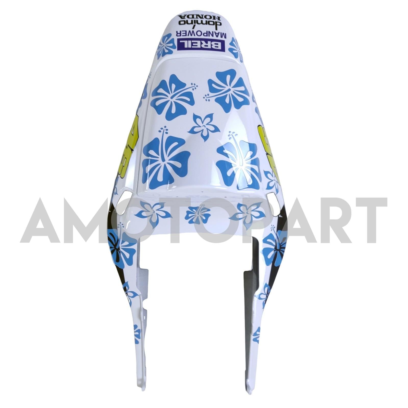 Amotopart 2003-2004 Honda CBR600RR White Blue Snow Fairing Kit