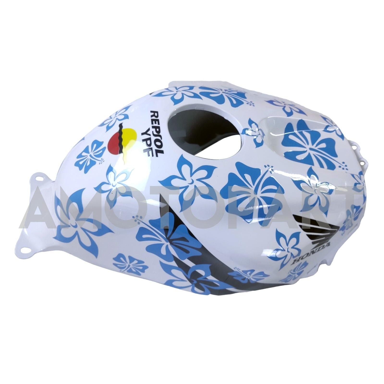 Amotopart 2003-2004 Honda CBR600RR White Blue Snow Fairing Kit