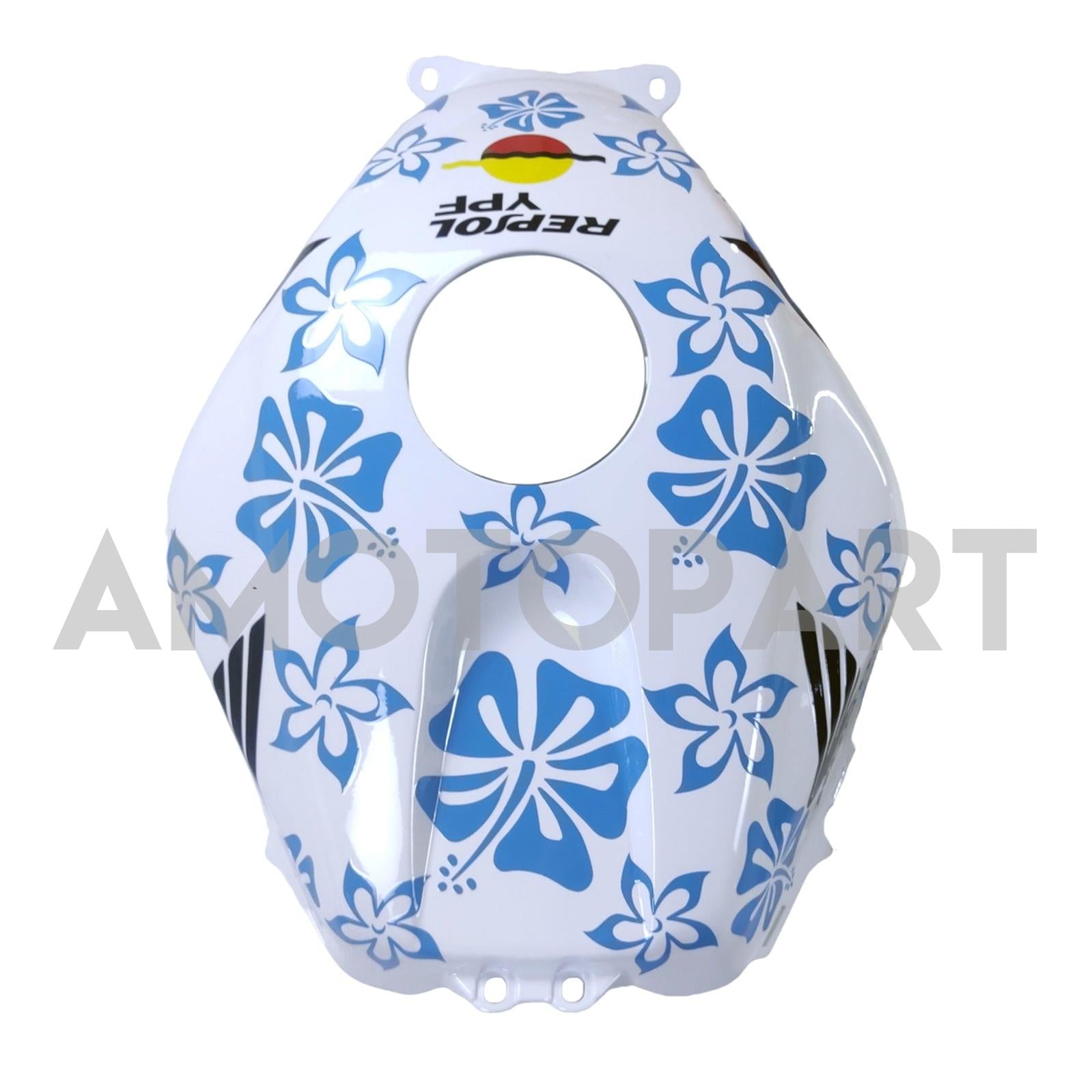 Amotopart 2003-2004 Honda CBR600RR White Blue Snow Fairing Kit