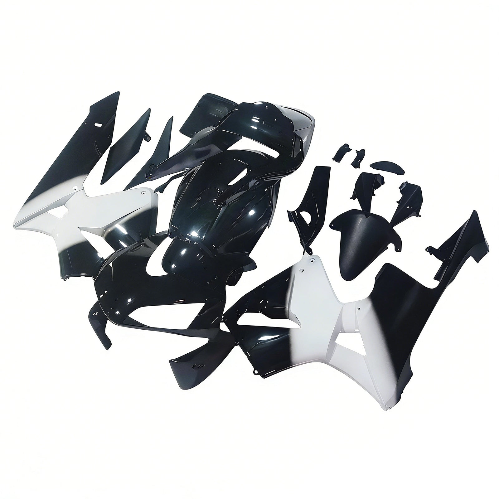 Amotopart 2003-2004 Honda CBR600RR Black White Fairing Kit
