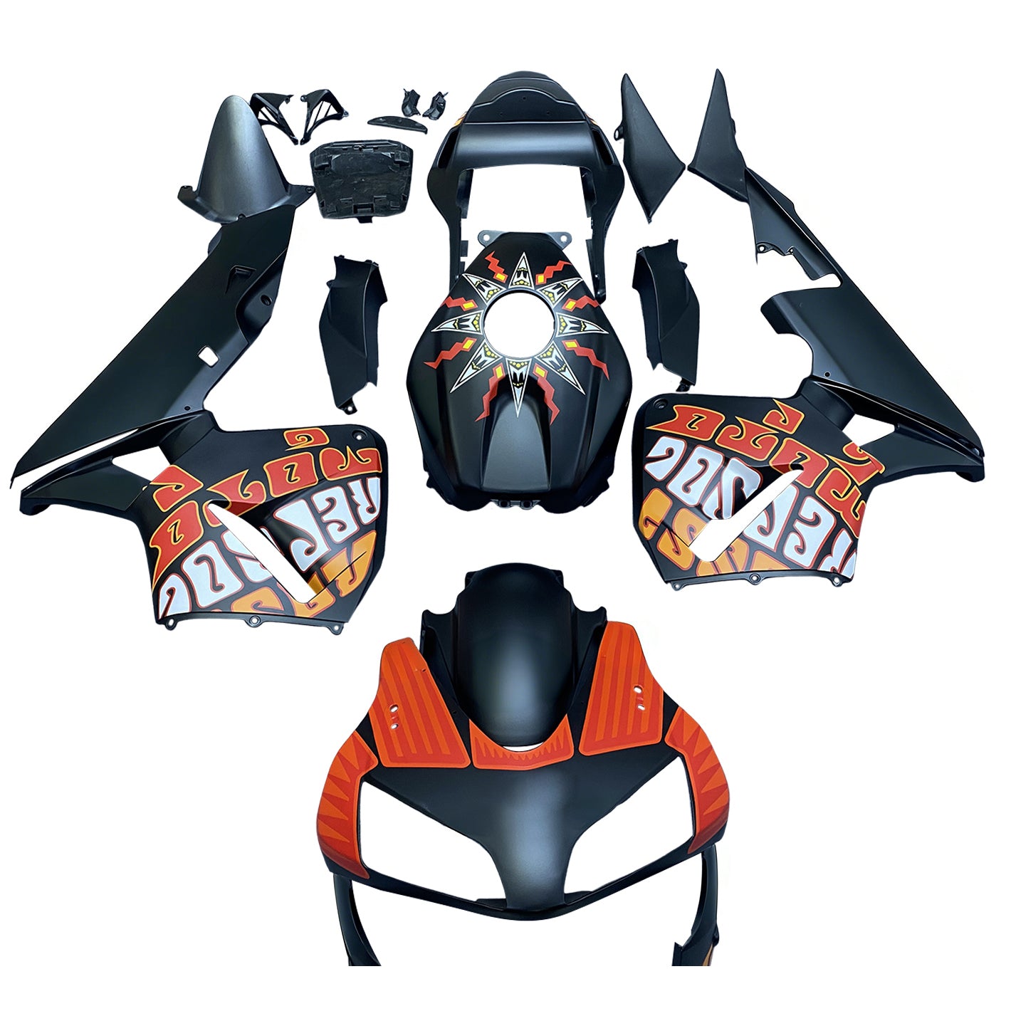 Amotopart 2003-2004 Honda CBR600RR Black Blue Red Accents Fairing Kit