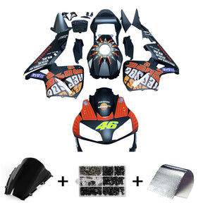 Amotopart 2003-2004 Honda CBR600RR Black Blue Red Accents Fairing Kit