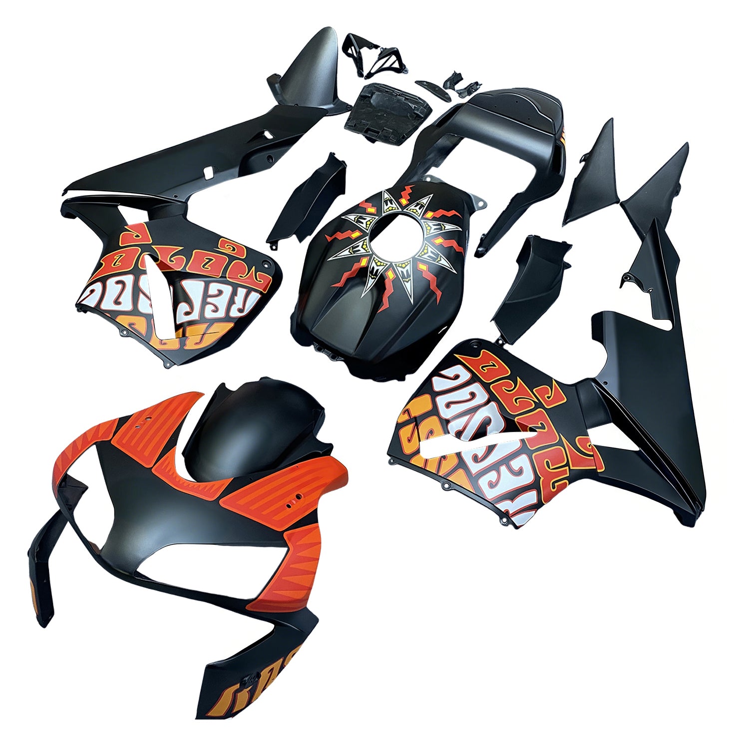 Amotopart 2003-2004 Honda CBR600RR Black Blue Red Accents Fairing Kit