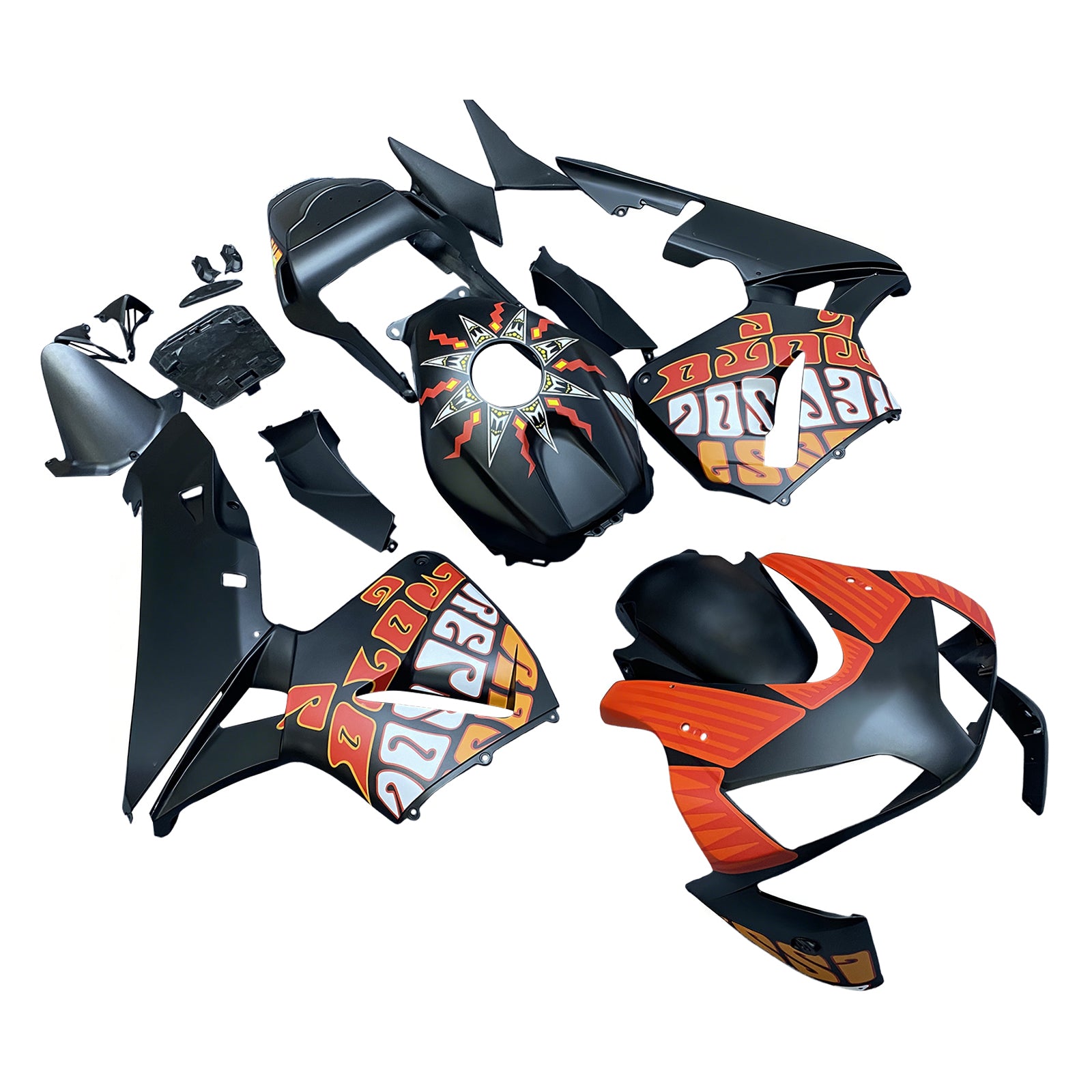 Amotopart 2003-2004 Honda CBR600RR Black Blue Red Accents Fairing Kit