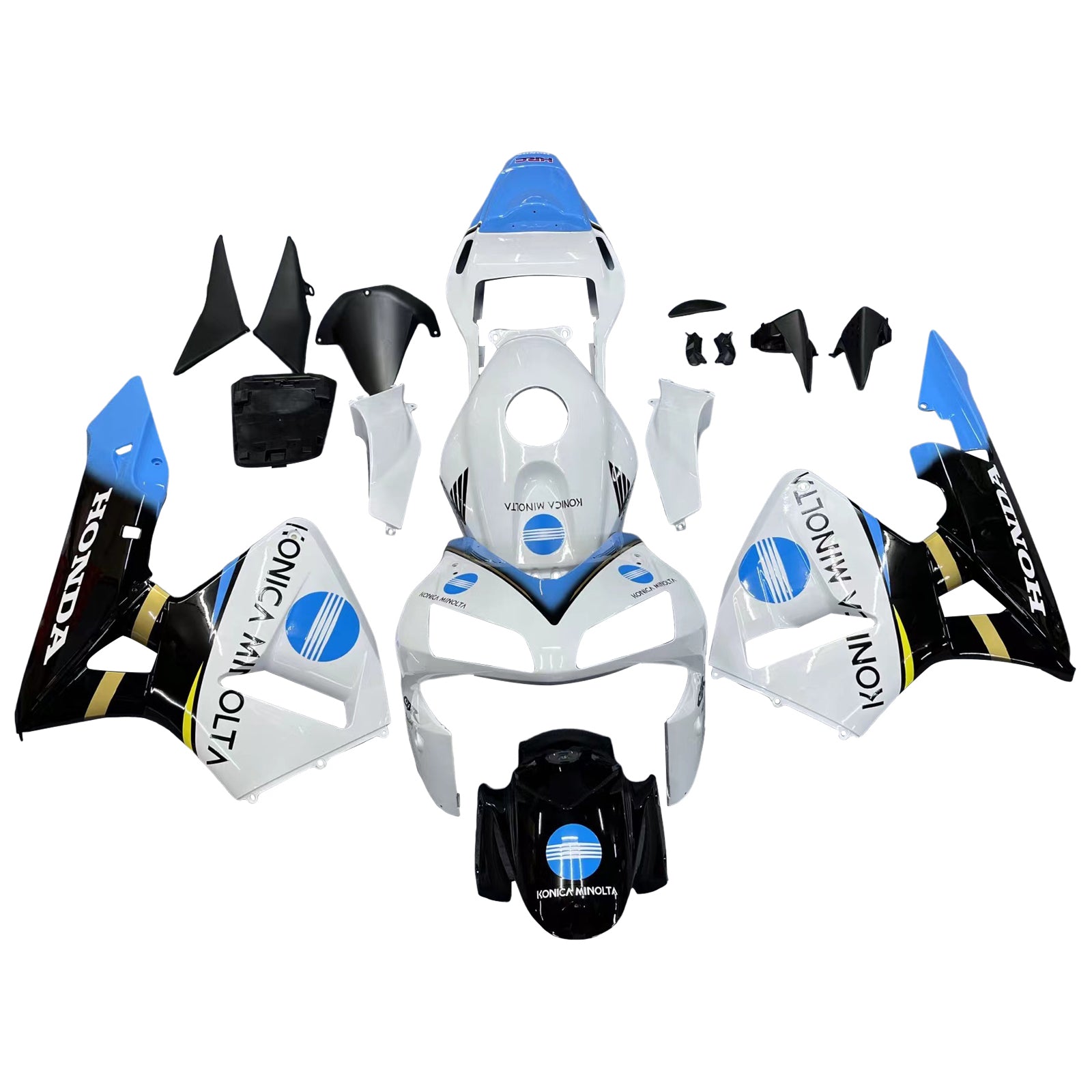 Amotopart 2003-2004 Honda CBR600RR White Black Blue Fairing Kit
