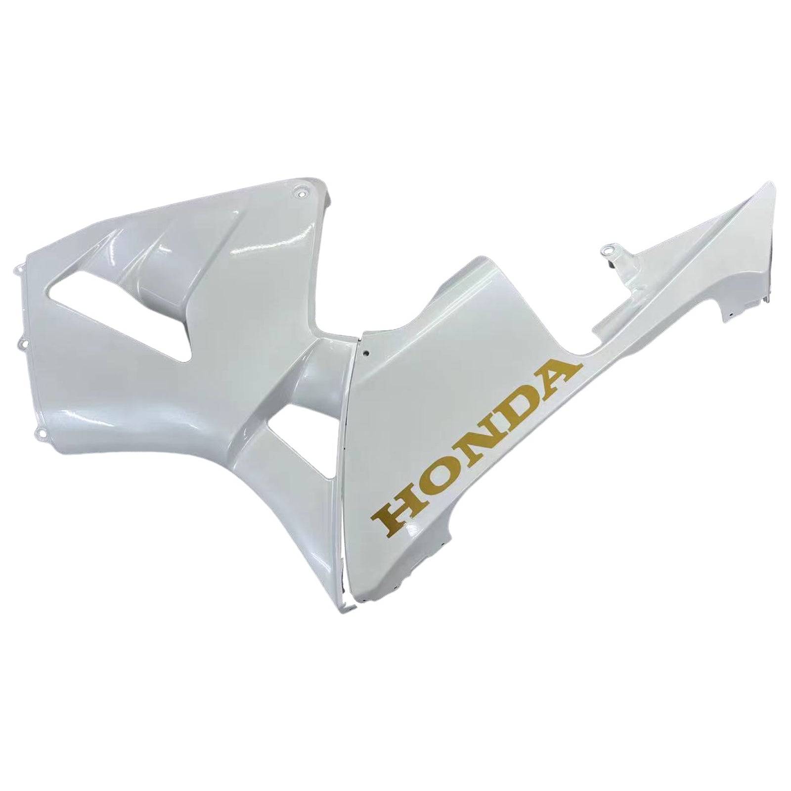Amotopart 2003–2004 Honda CBR600RR Verkleidung, Weiß mit goldenem Logo-Set