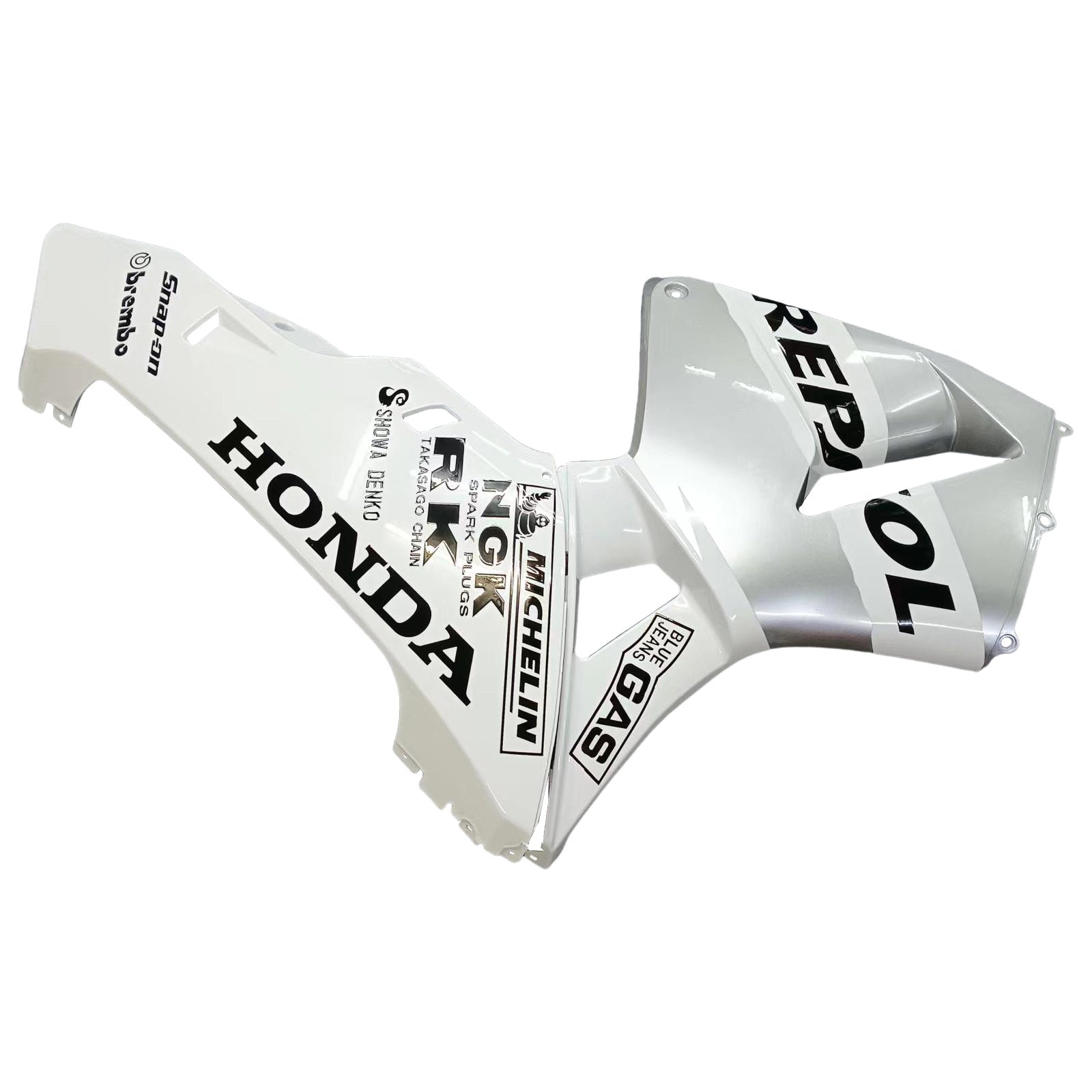 Amotopart 2003-2004 Honda CBR600RR Kit de carénage blanc et argent