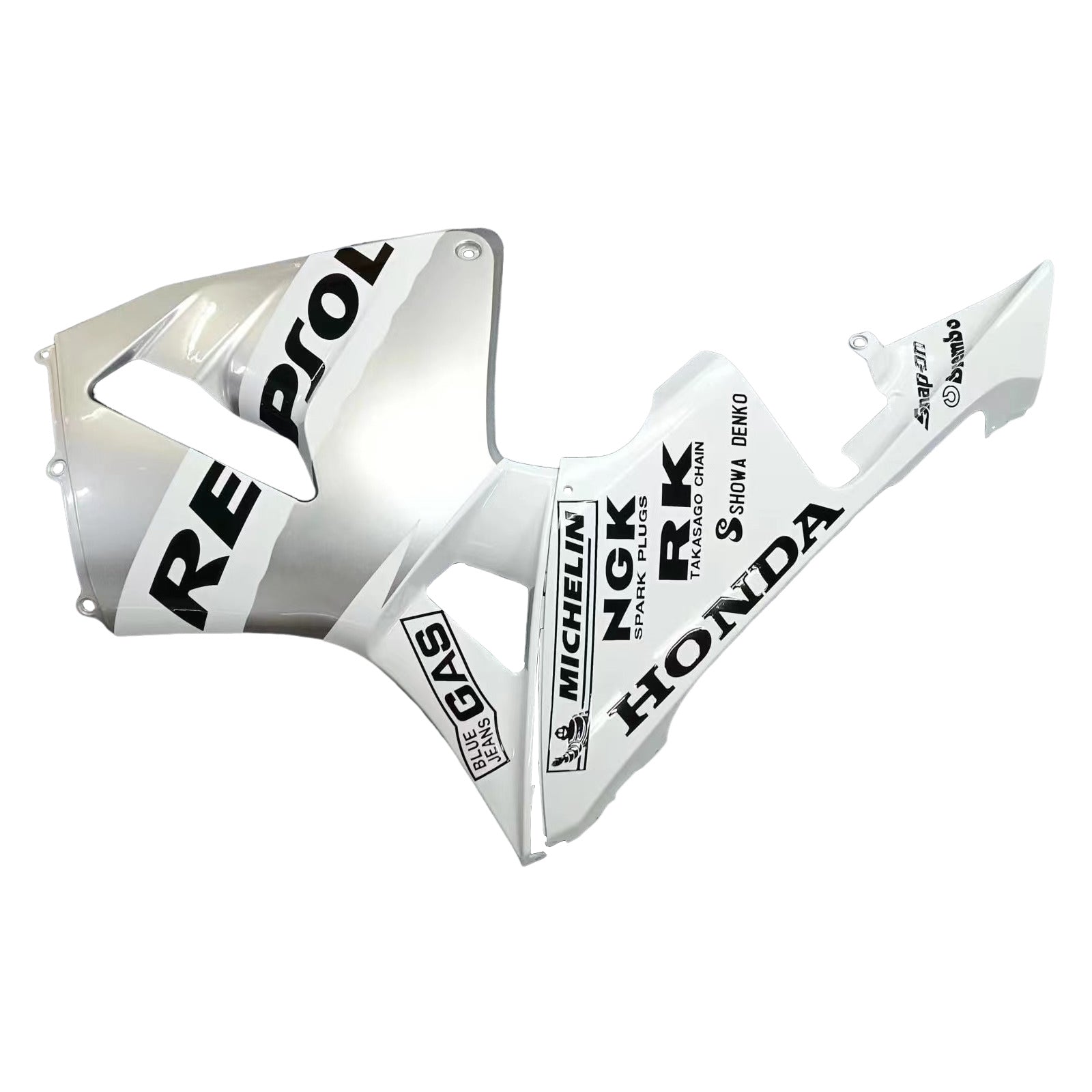 Amotopart 2003-2004 Honda CBR600RR Kit de carénage blanc et argent