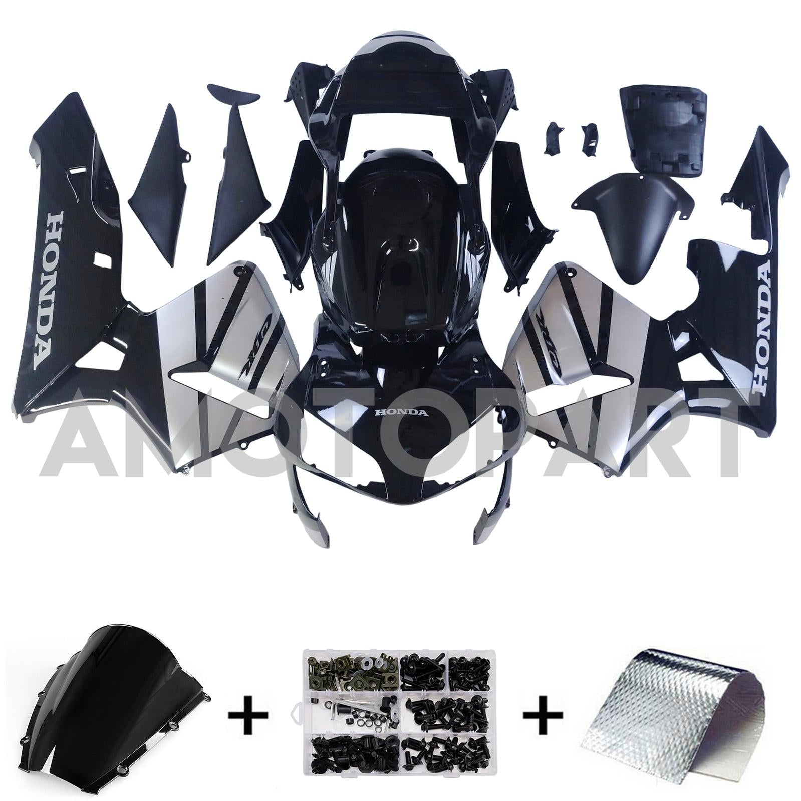 Amotopart 2003-2004 CBR600RR Honda Fairing Black Kit