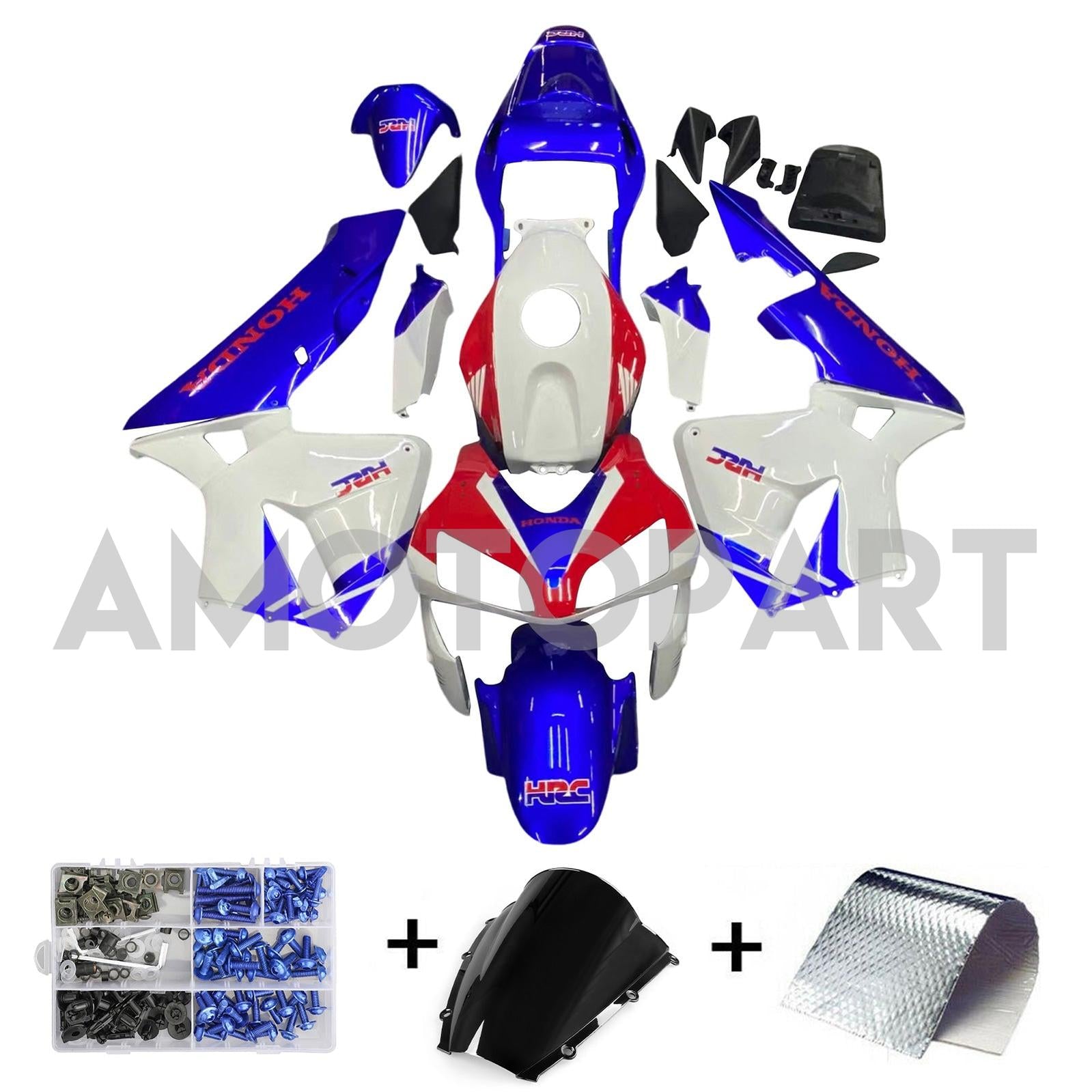 Amotopart 2003-2004 Honda CBR600RR Fairing Blue&Red Kit