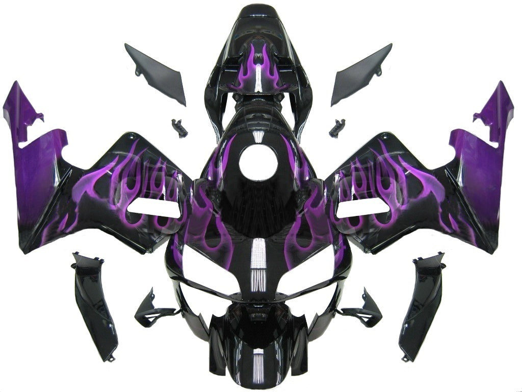 Amotopart kuip voor Honda CBR600RR 2003-2004, zwart&PPaarse Vlammenset