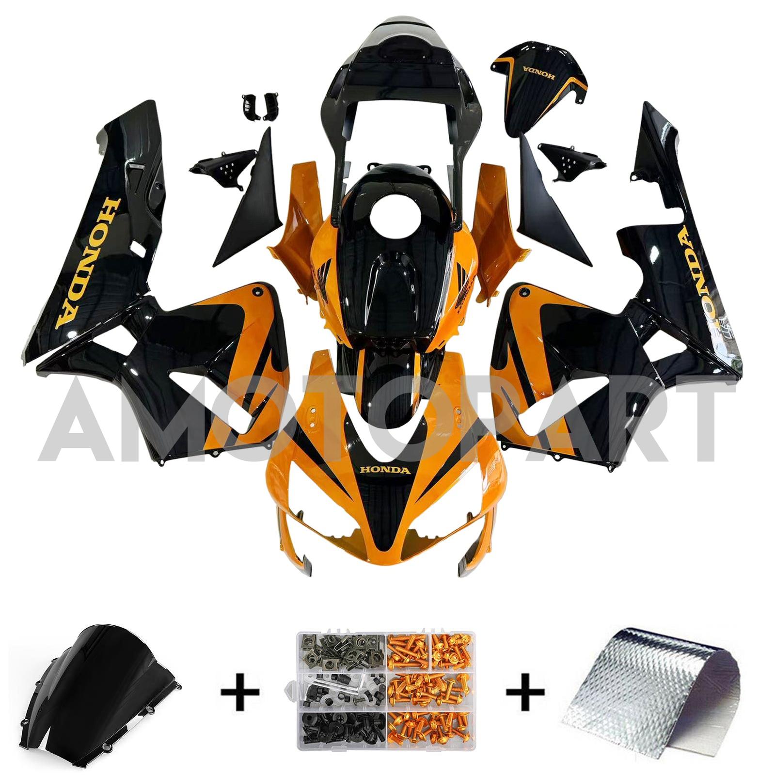 Amotopart 2003-2004 Honda CBR600RR Orange Black Fairing Kit