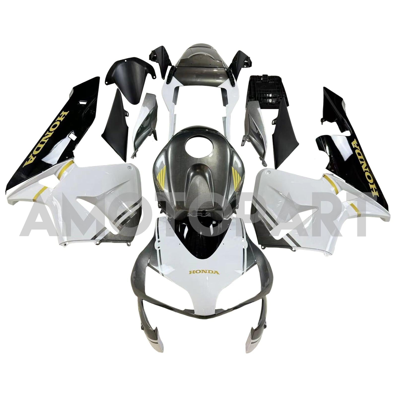 Amotopart 2003-2004 Honda CBR600RR Fairing Black&White Kit