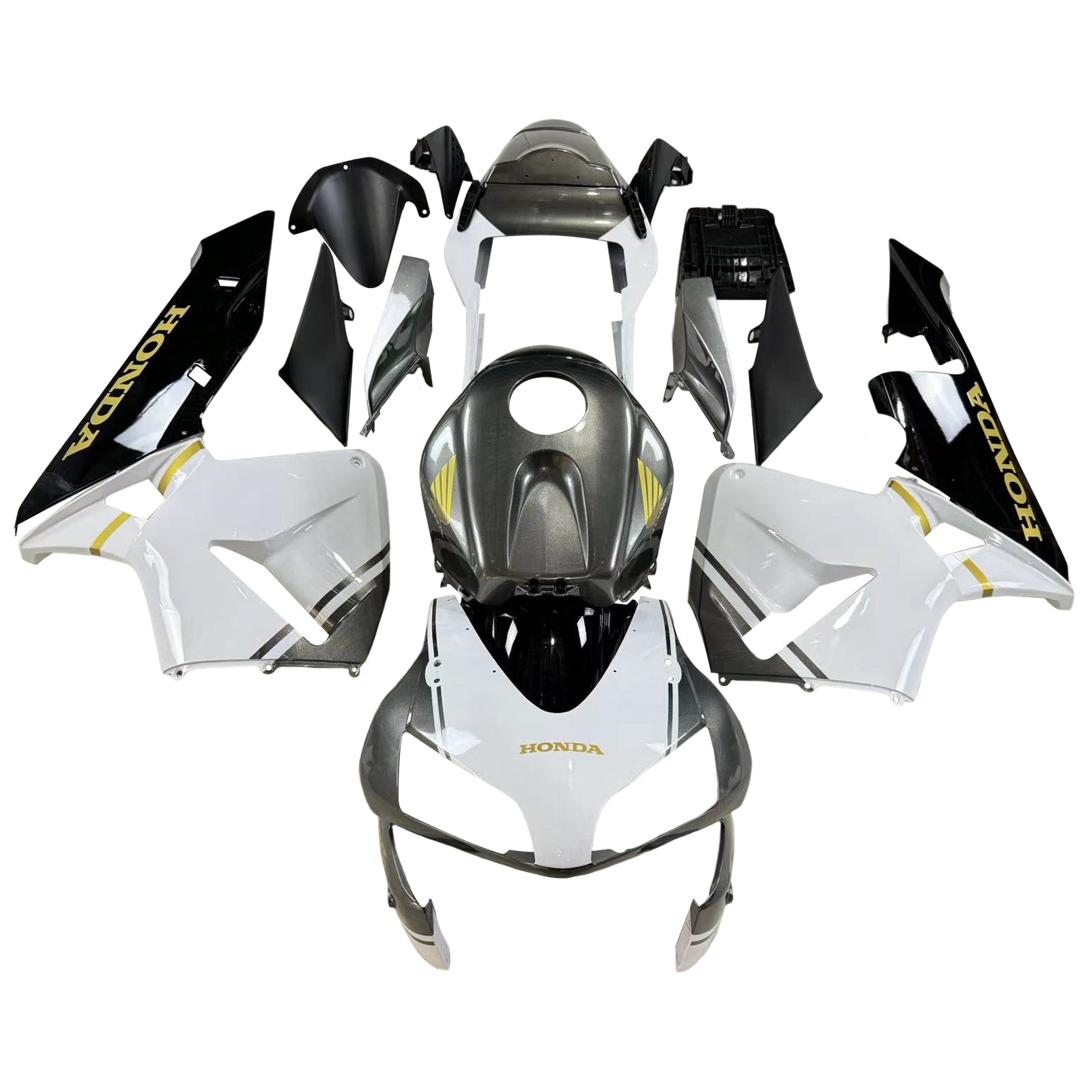 Amotopart 2003-2004 Honda CBR600RR Fairing Black&White Kit