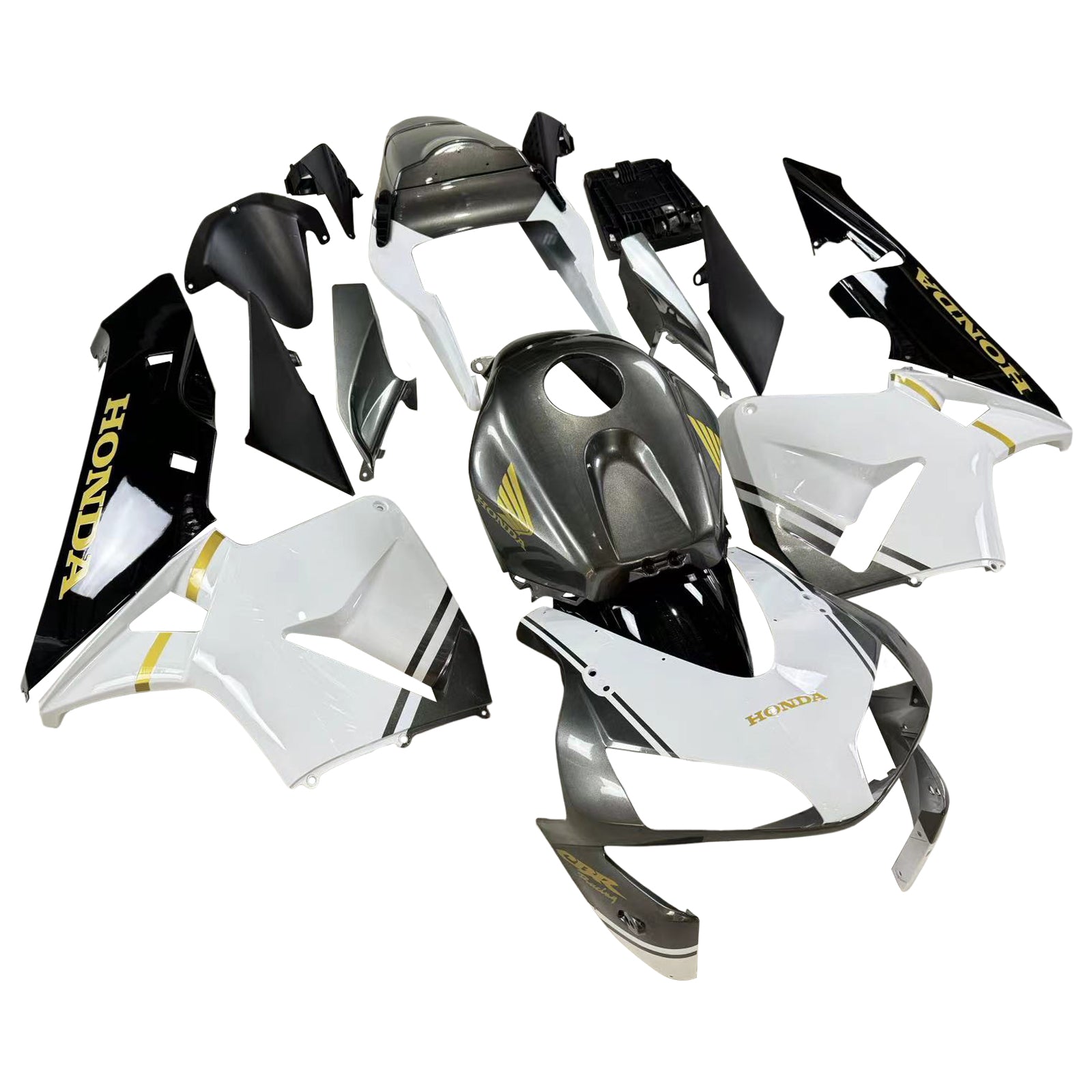 Amotopart 2003-2004 Honda CBR600RR Fairing Black&White Kit