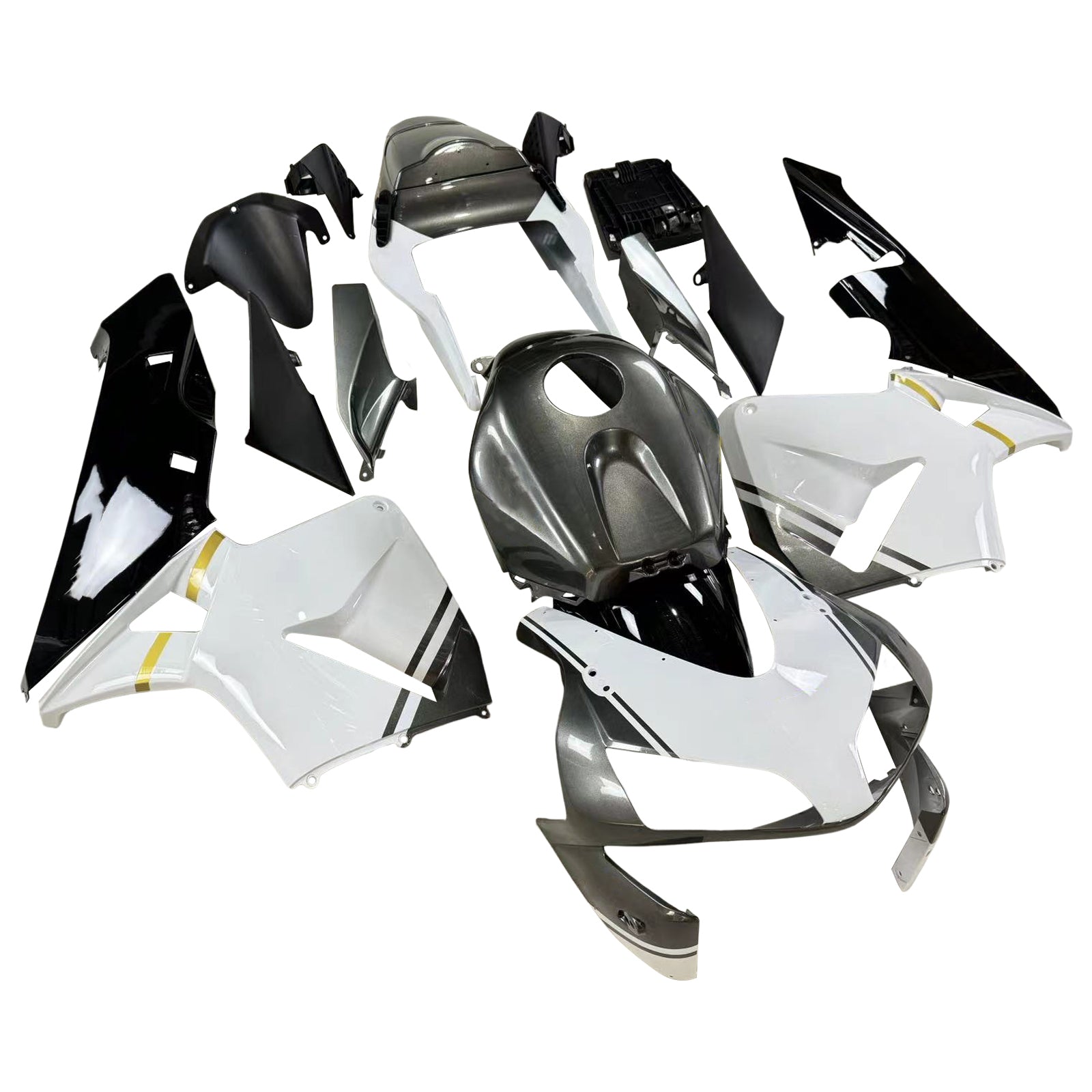 Amotopart 2003-2004 Honda CBR600RR Fairing Black&White Kit